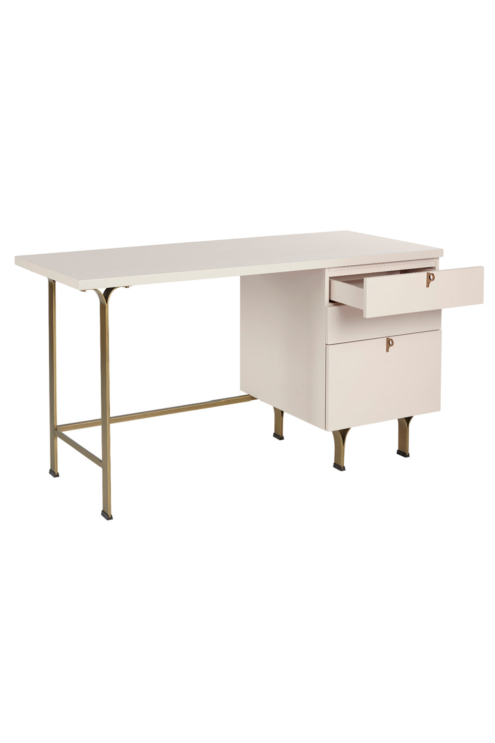 Cream Wooden 3-Drawer Desk by Splendido Celine, alternate view 4