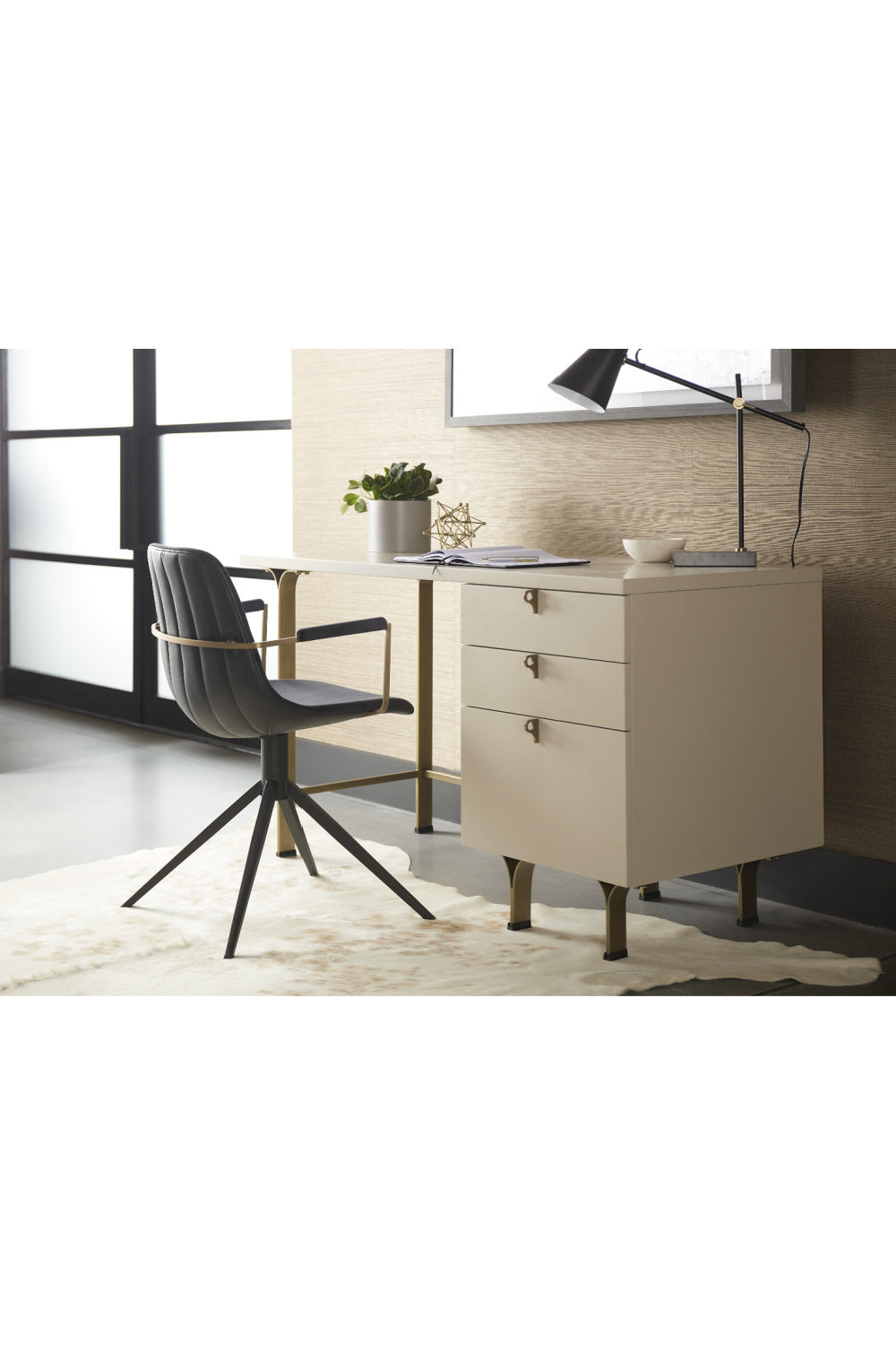 Cream Wooden 3-Drawer Desk by Splendido Celine, alternate view 8