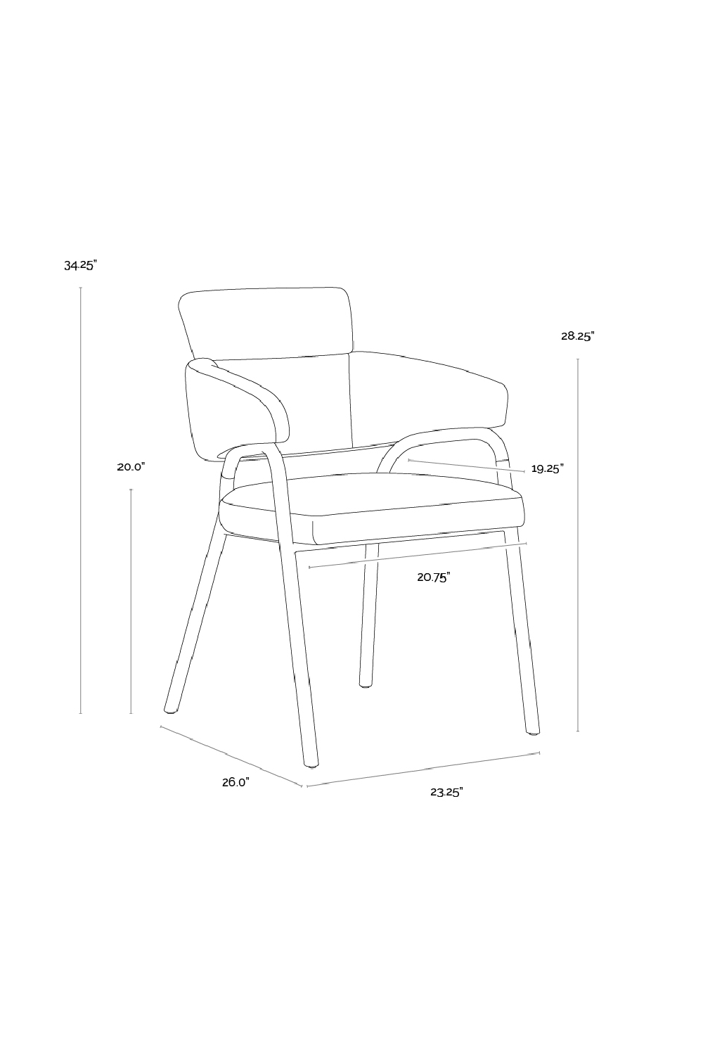 Blue Fabric Dining Armchair by Splendido Sharqui Dining Chair, alternate view 9