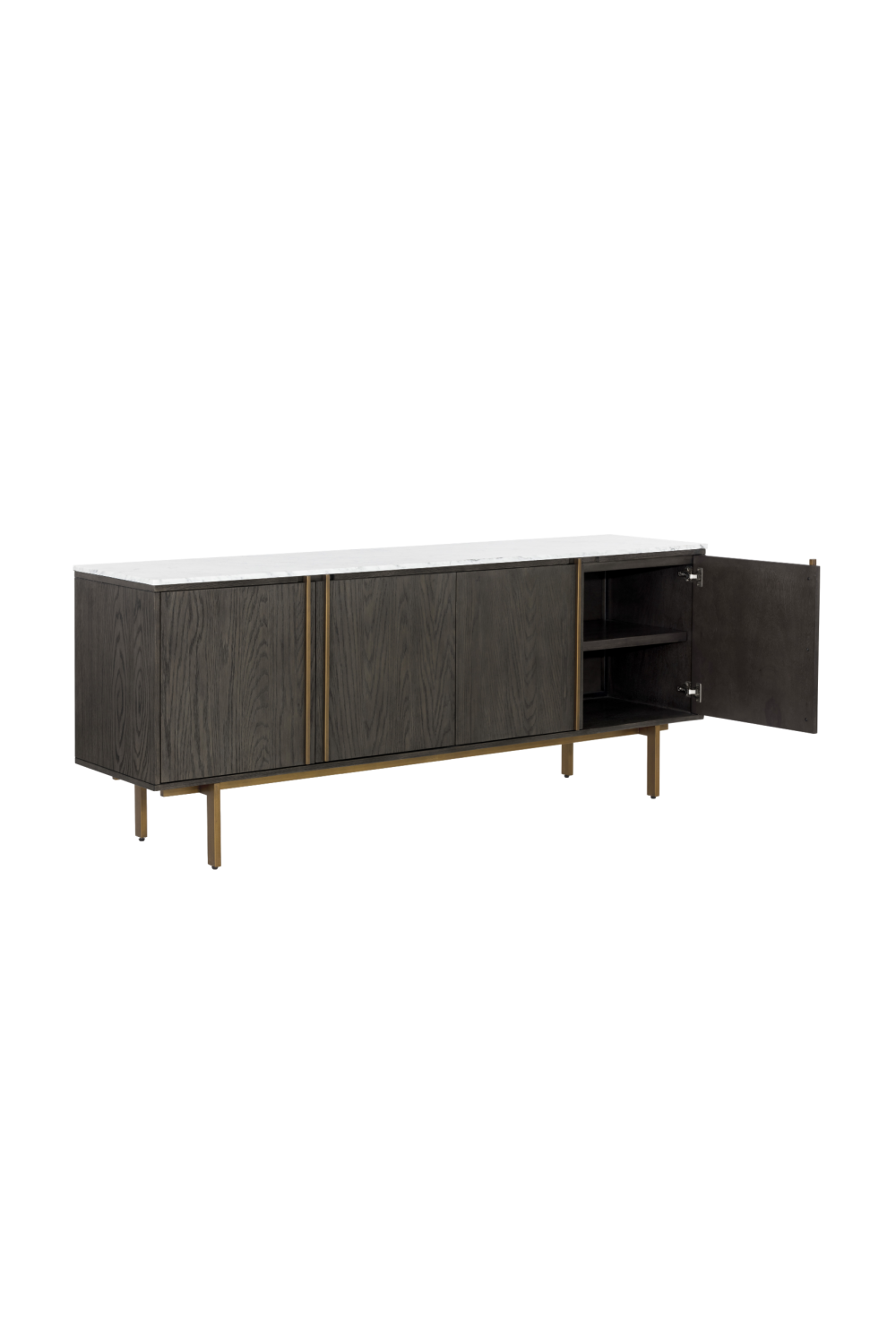 Weathered Oak 4-Door Sideboard by Splendido Briar, alternate view 4