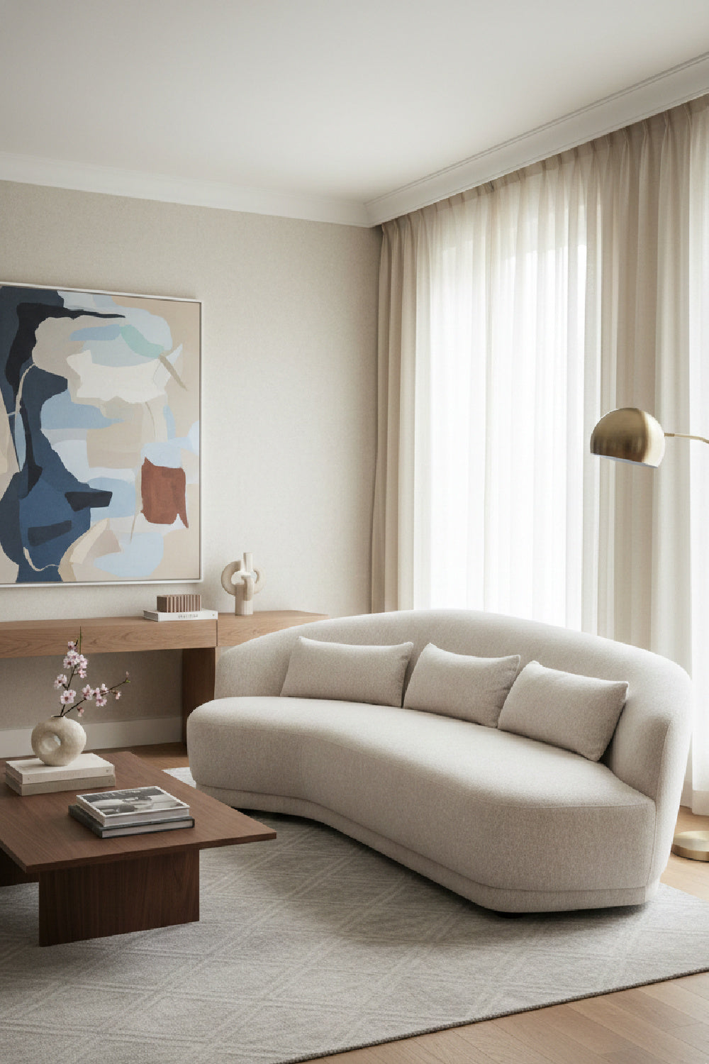 Minimalist Curved Sofa by Splendido Soraya, alternate view 2