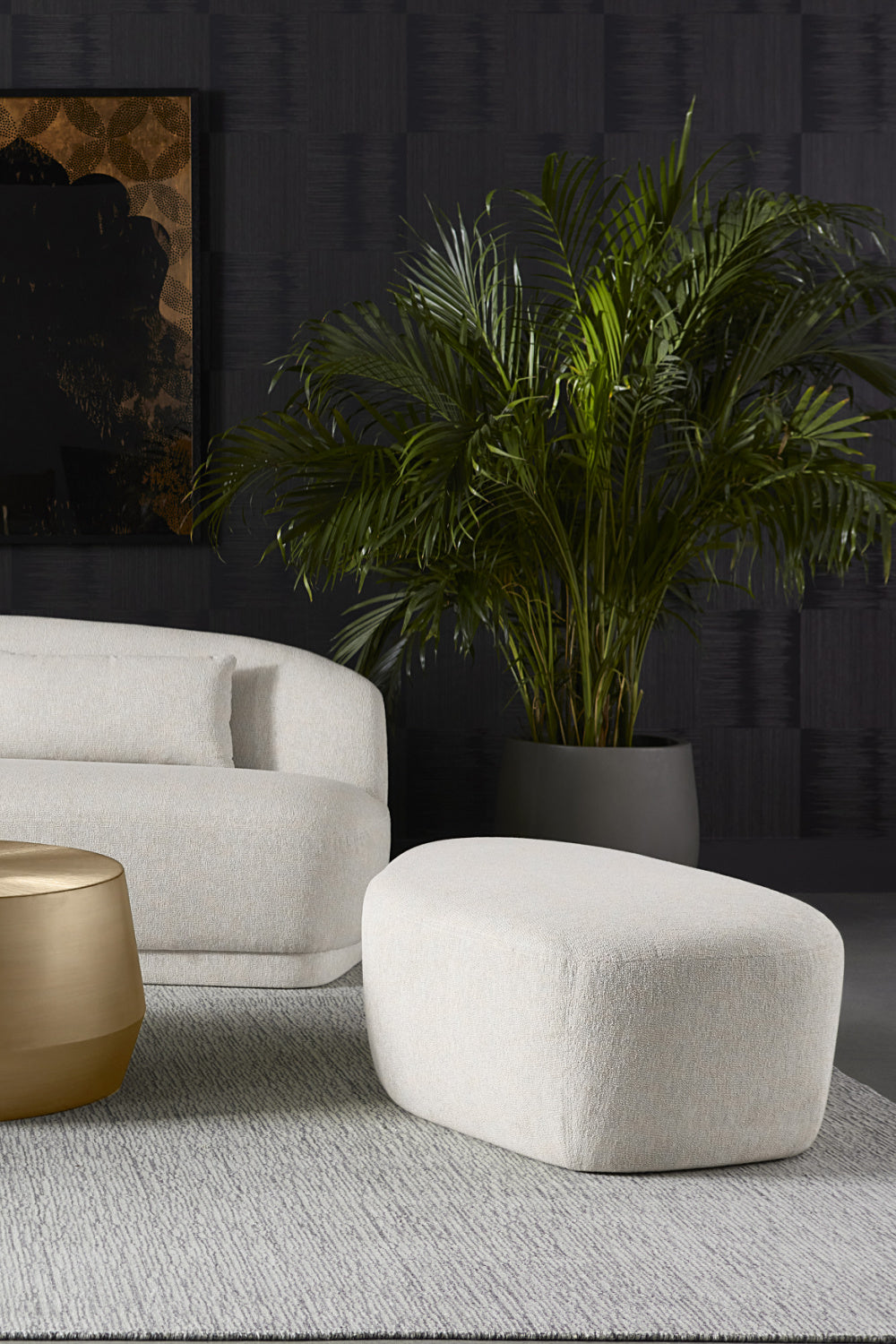 Curved Upholstered Ottoman by Splendido Soraya, alternate view 2