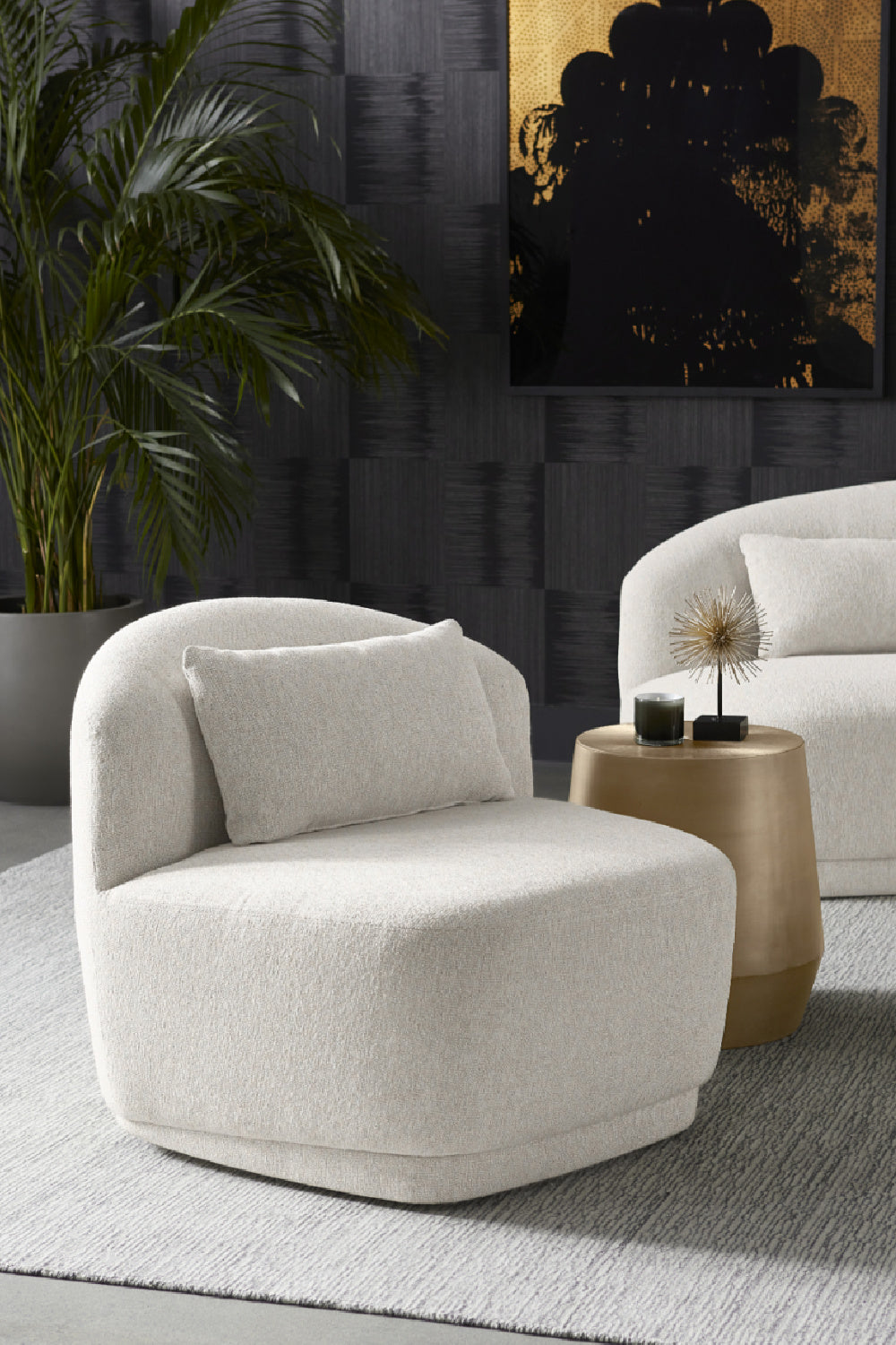 Armless Swivel Lounge Chair by Splendido Soraya Accent Chair, alternate view 2