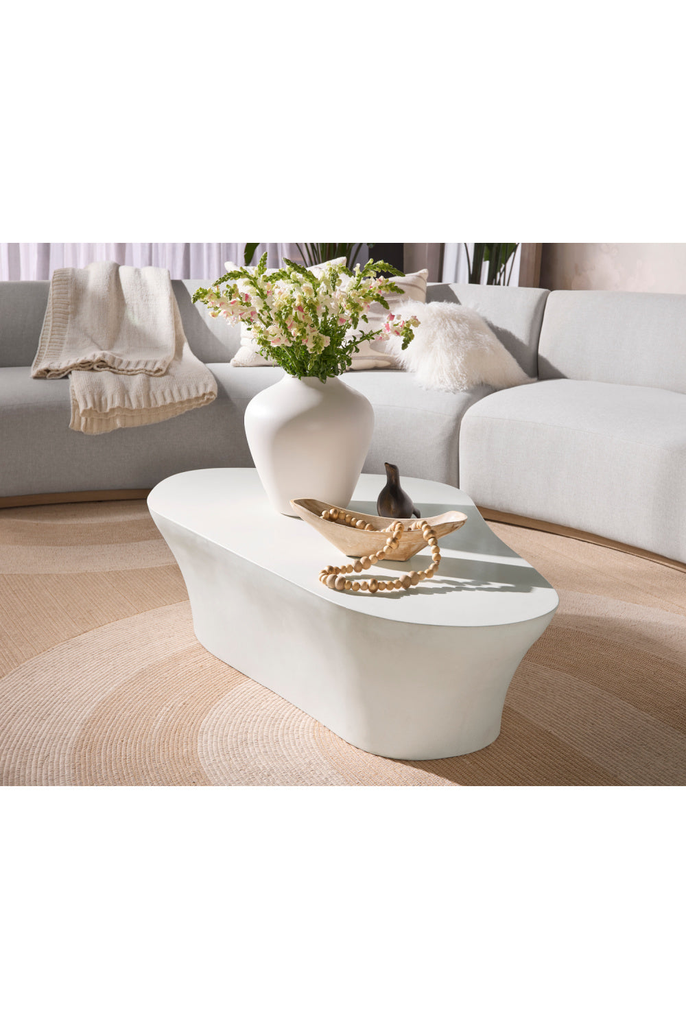 Modern European furniture - White Freeform Coffee Table - www.oroa.com