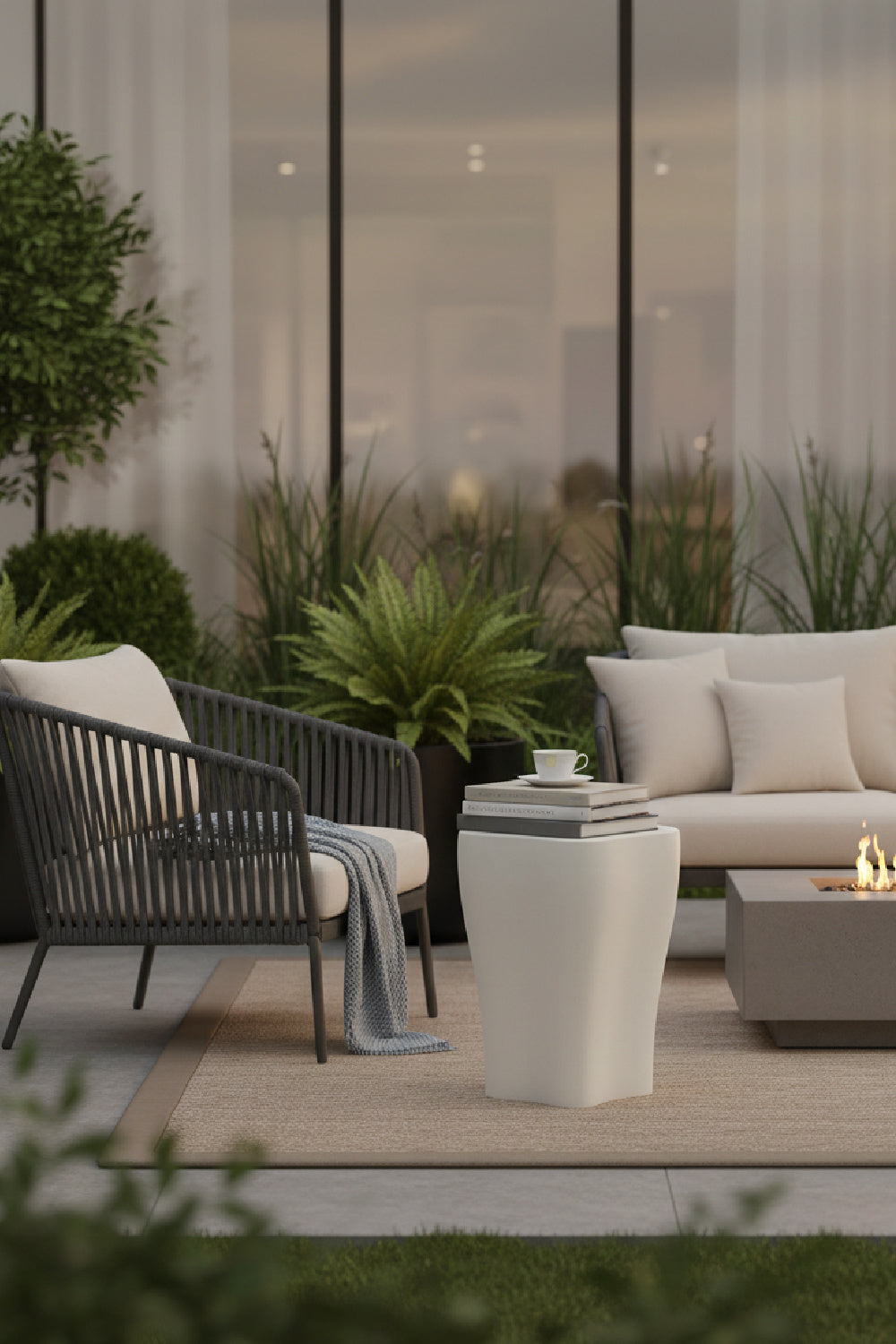 White Freeform Indoor/Outdoor End Table S by Splendido Dali Side Table, alternate view 2
