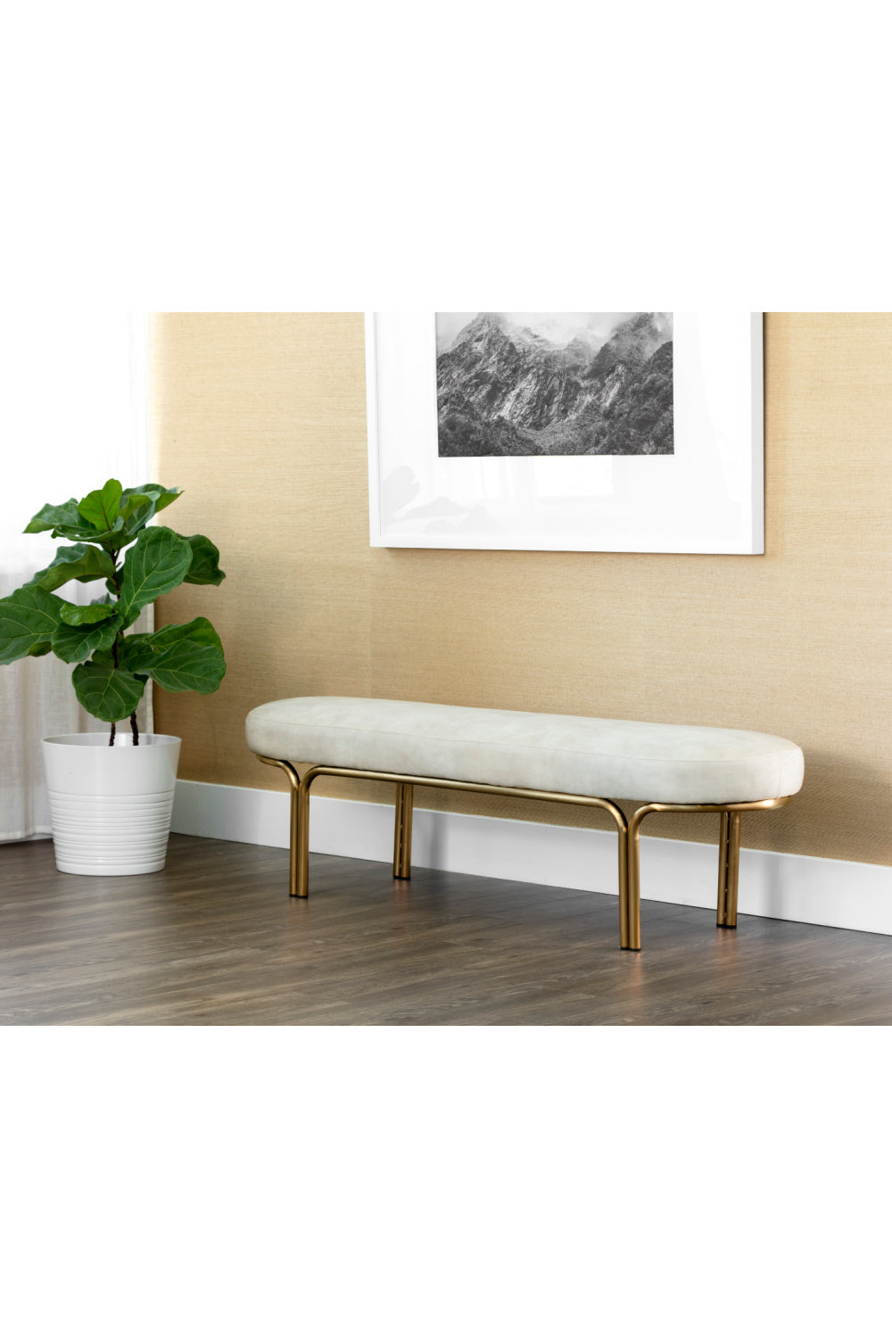 Oval Upholstered Bench by Splendido Gwen, alternate view 5