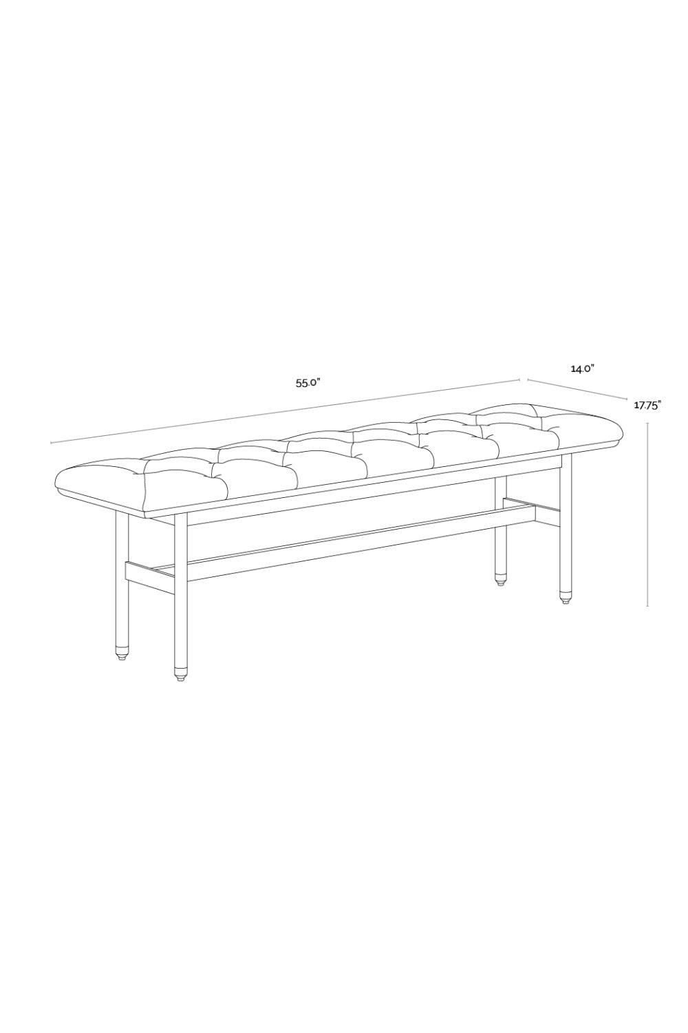Black Leather Look Bench by Splendido Staten, alternate view 11