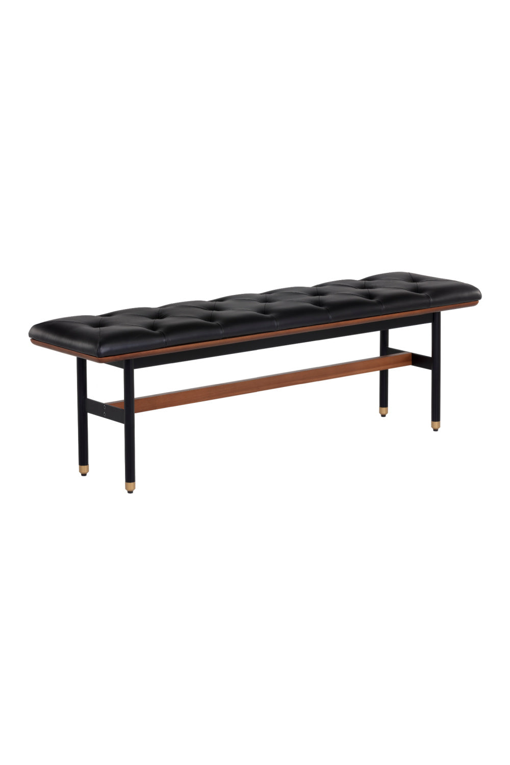 Black Leather Look Bench by Splendido Staten, alternate view 3