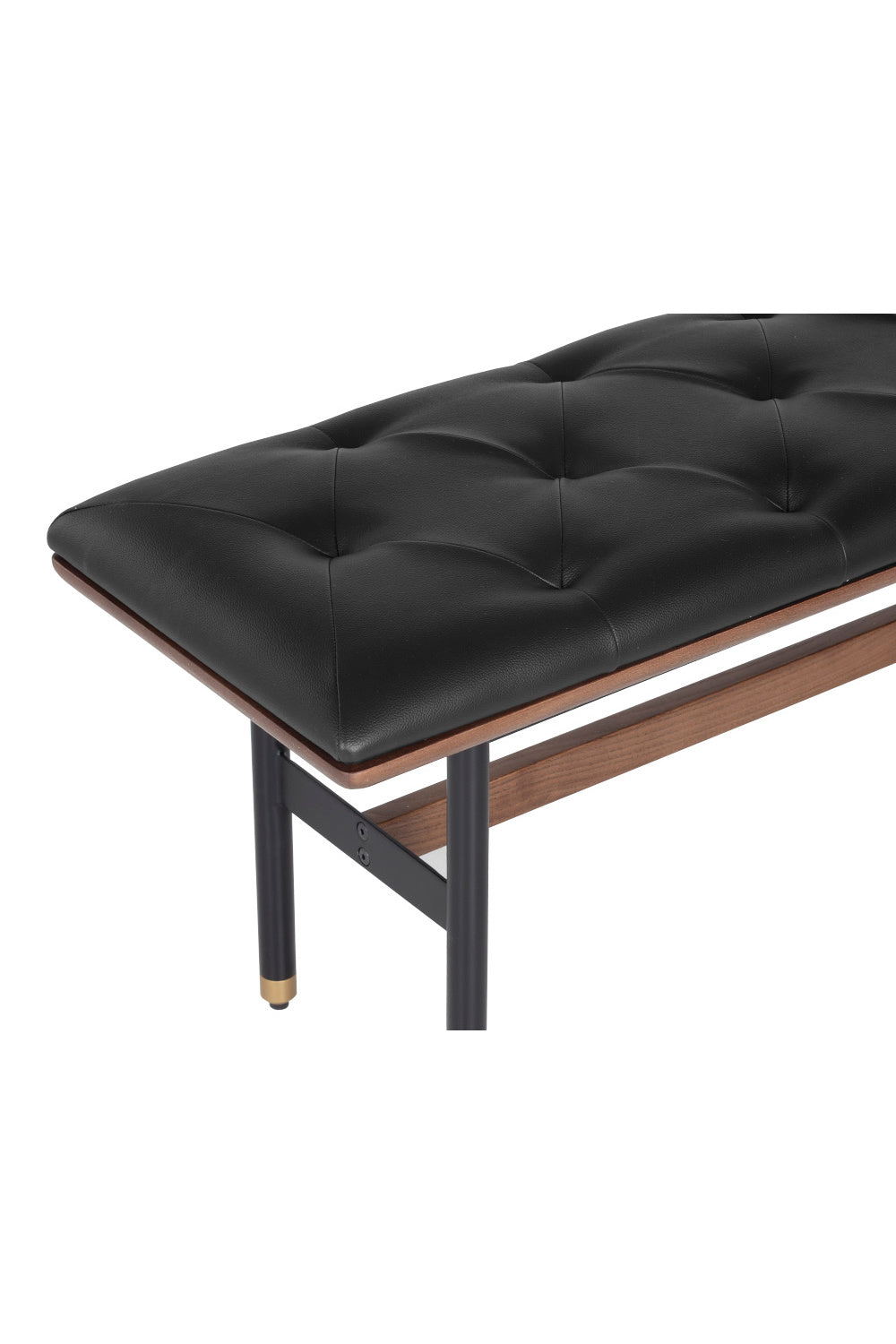 Black Leather Look Bench by Splendido Staten, alternate view 5