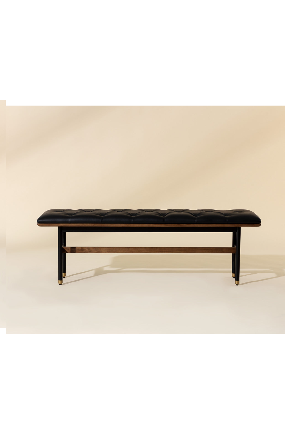 Black Leather Look Bench by Splendido Staten, alternate view 8
