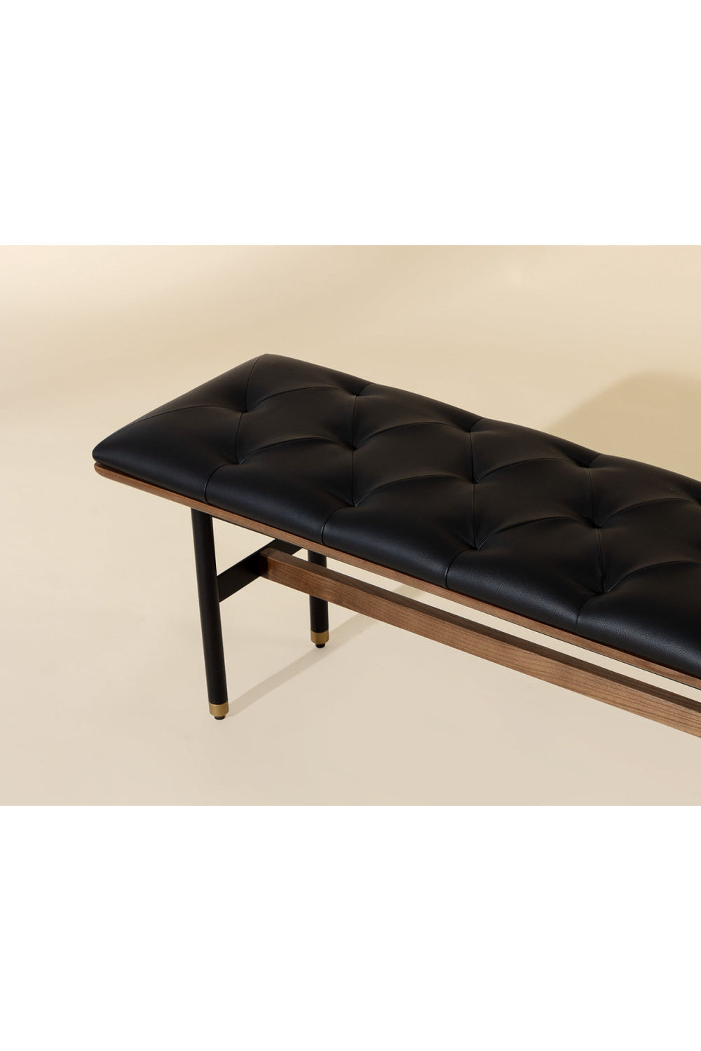 Black Leather Look Bench by Splendido Staten, alternate view 10