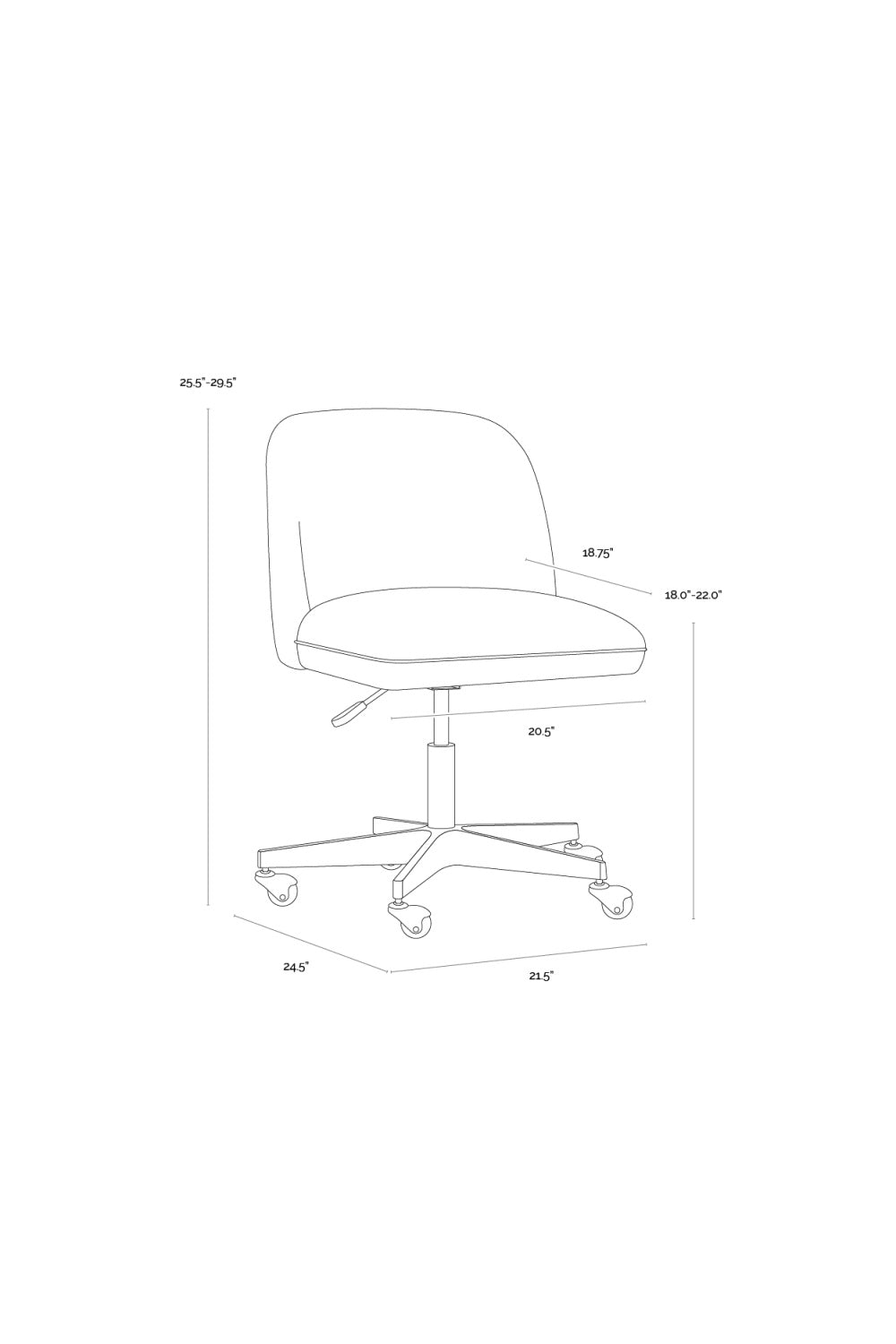 White Adjustable Office Chair by Splendido Kenna, alternate view 10