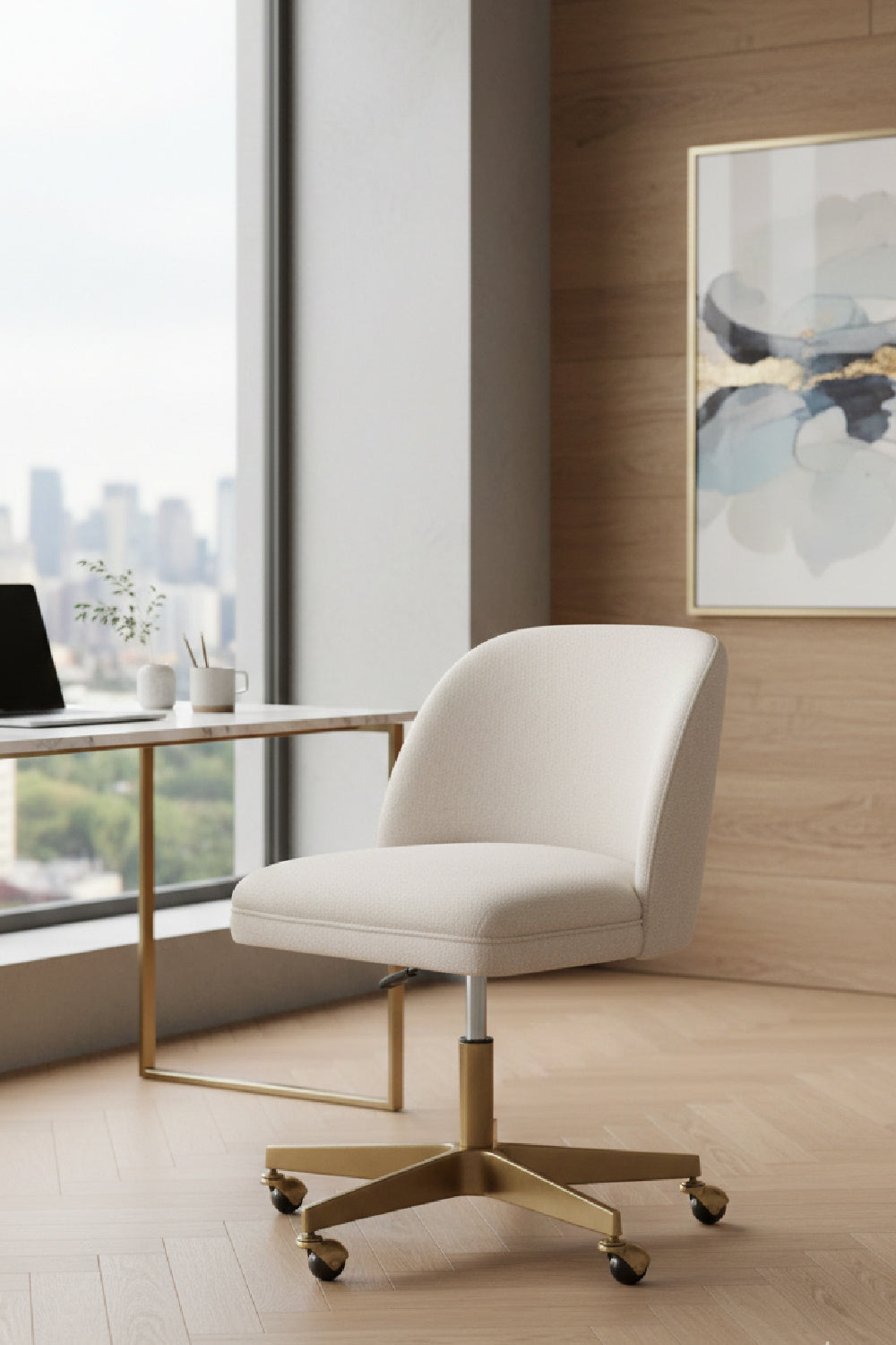 White Adjustable Office Chair by Splendido Kenna, alternate view 2