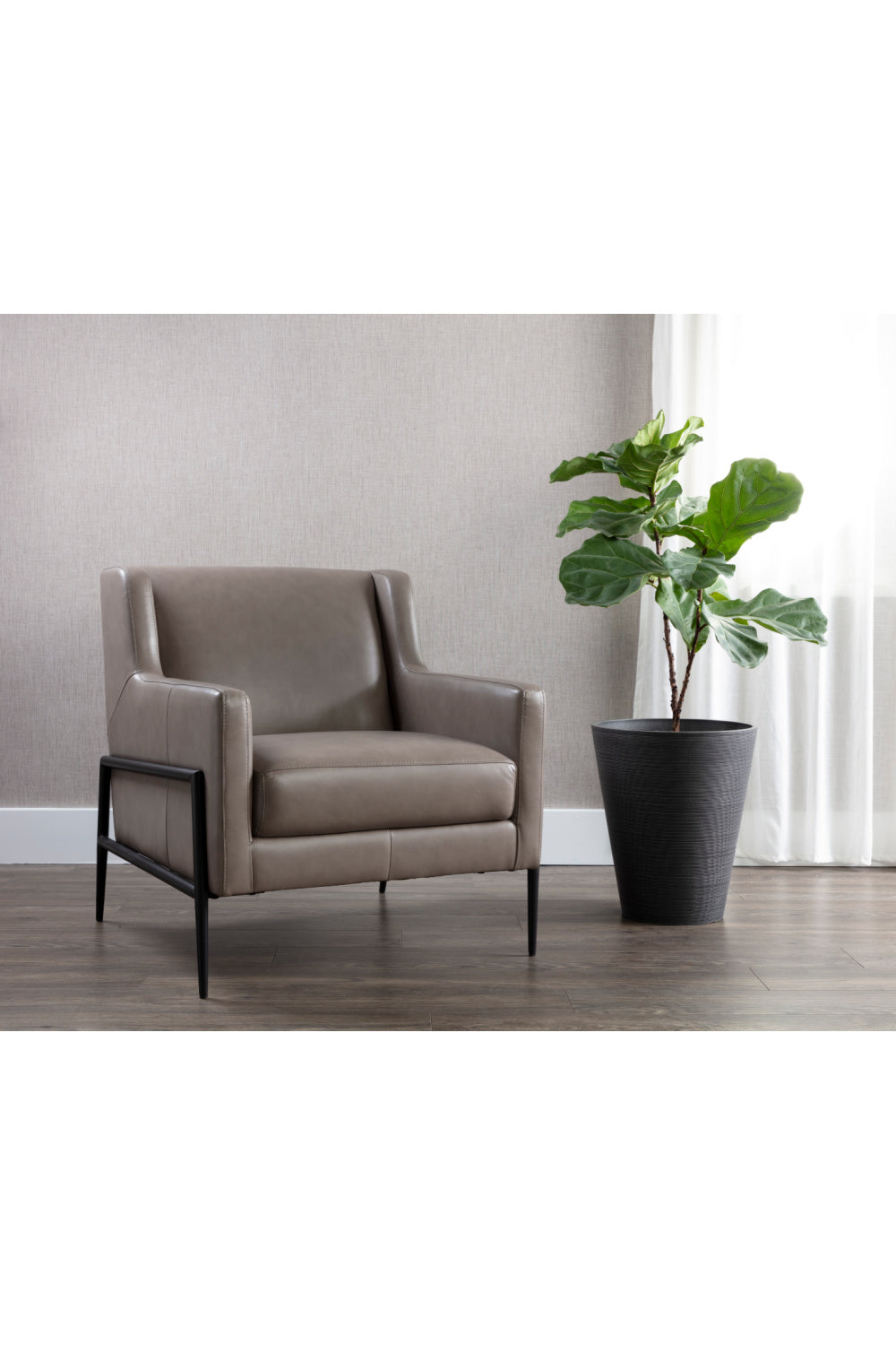Gray Leather Modern Lounge Chair by Splendido Talula Accent Chair, alternate view 10