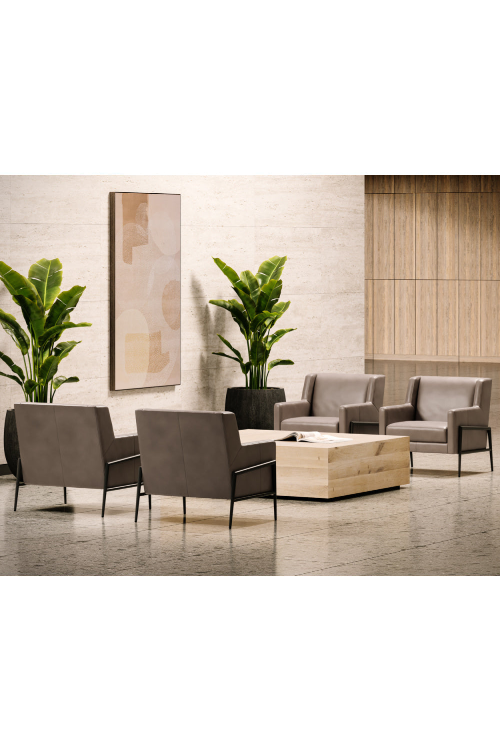 Gray Leather Modern Lounge Chair by Splendido Talula Accent Chair, alternate view 9