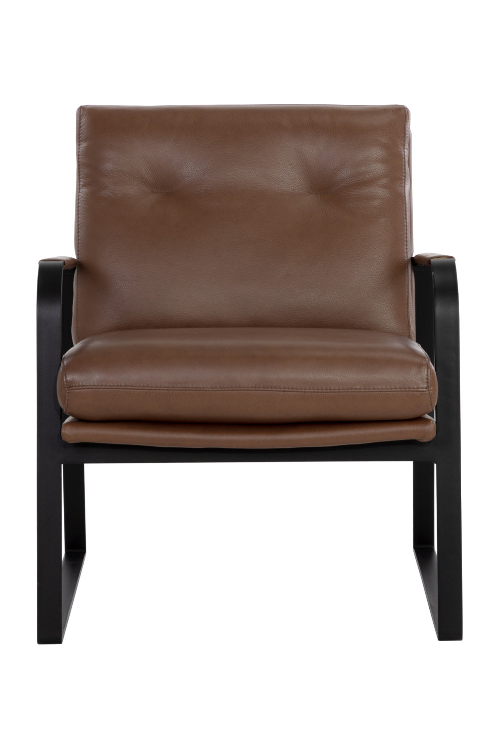 Brown Leather Industrial Lounge Chair by Splendido Sterling Accent Chair, alternate view 3