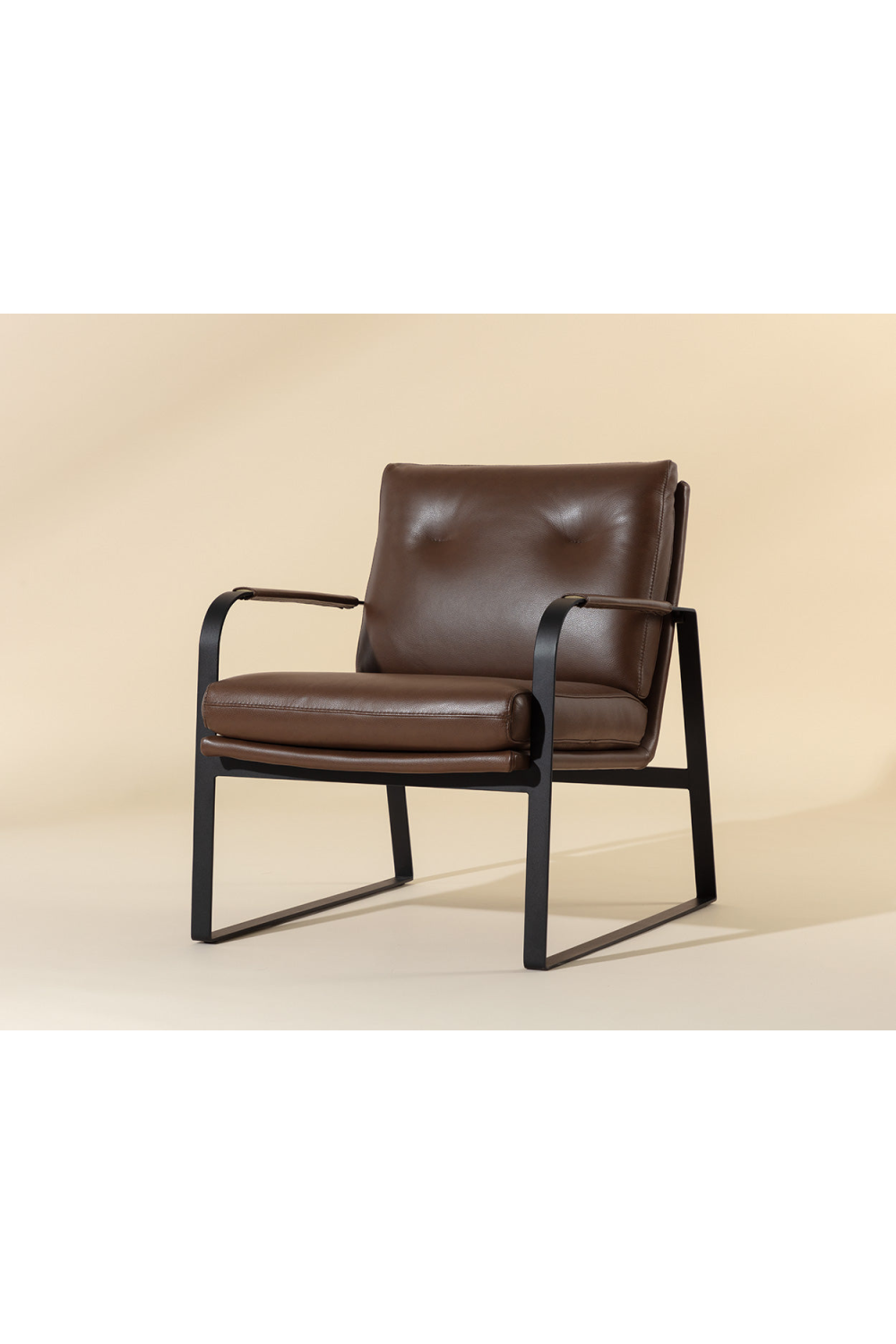 Brown Leather Industrial Lounge Chair by Splendido Sterling Accent Chair, alternate view 10