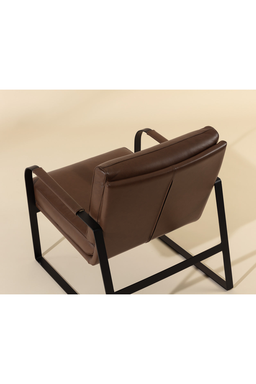 Brown Leather Industrial Lounge Chair by Splendido Sterling Accent Chair, alternate view 11