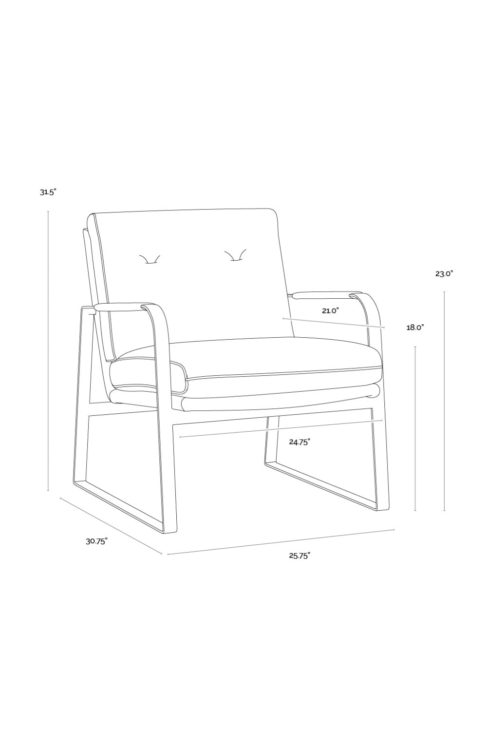 Brown Leather Industrial Lounge Chair by Splendido Sterling Accent Chair, alternate view 14