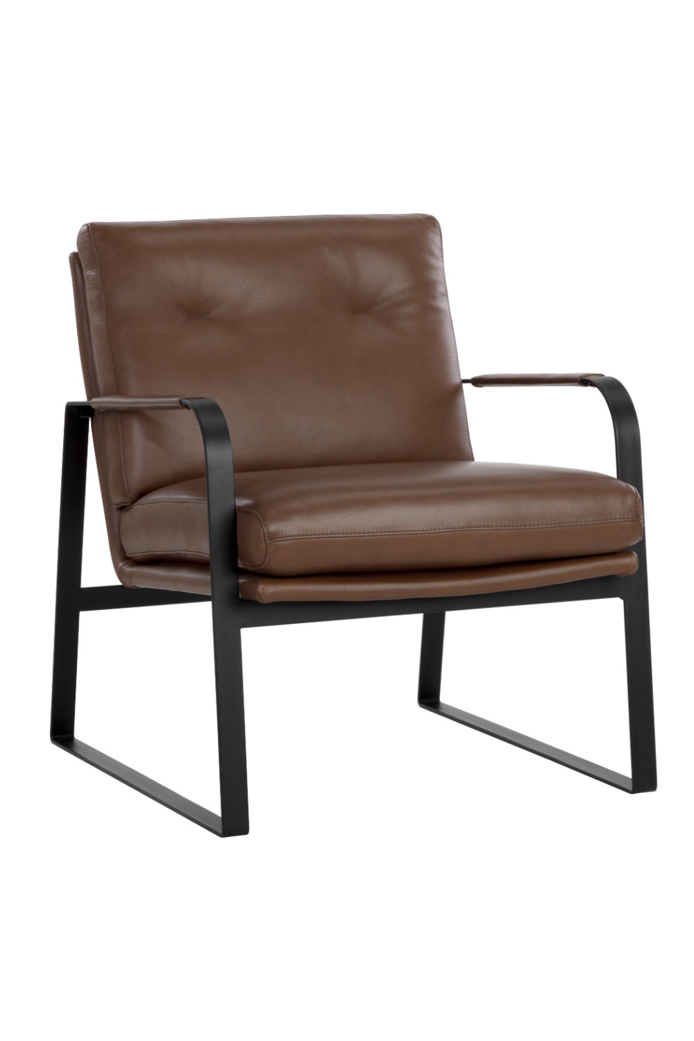 Brown Leather Industrial Lounge Chair by Splendido Sterling Accent Chair