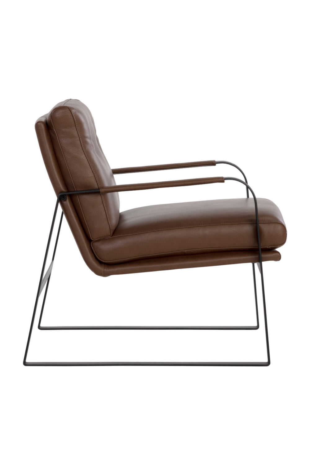 Brown Leather Industrial Lounge Chair by Splendido Sterling Accent Chair, alternate view 4
