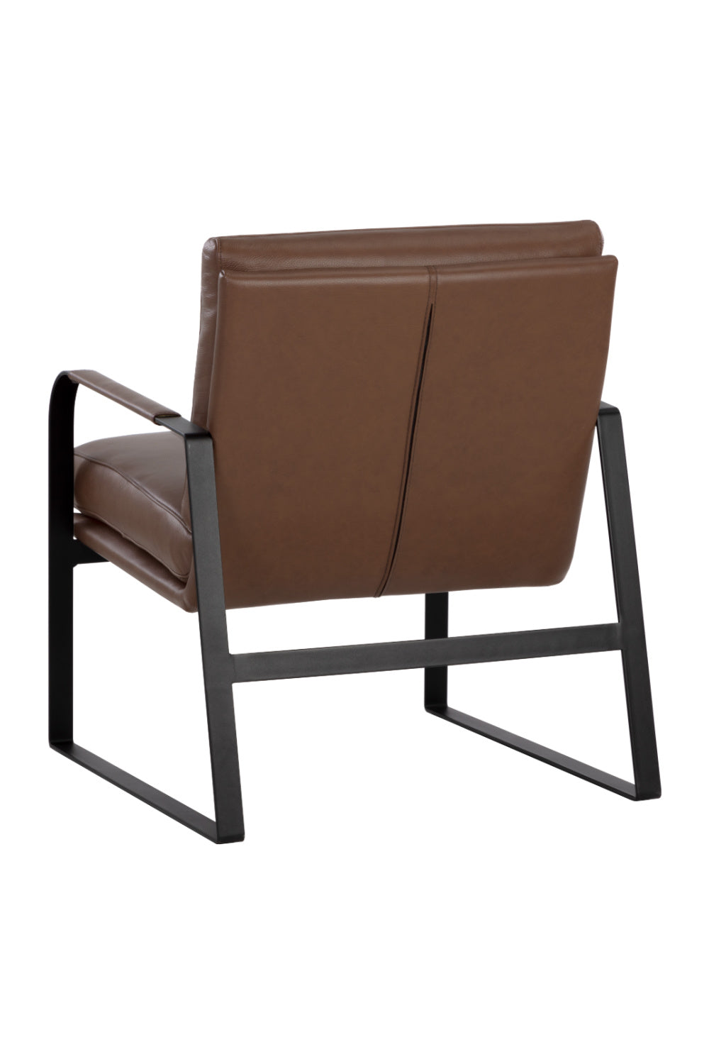 Brown Leather Industrial Lounge Chair by Splendido Sterling Accent Chair, alternate view 5
