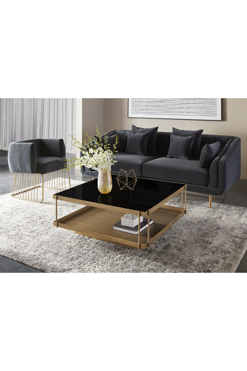 Square Black Glass Coffee Table by Splendido Finch, alternate view 8