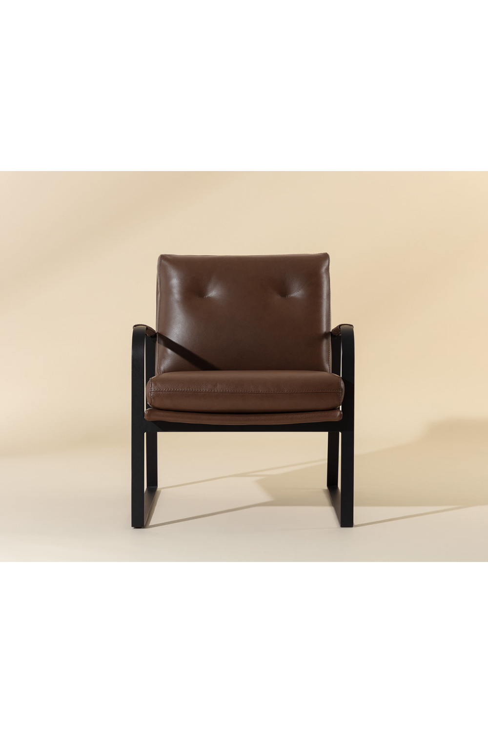 Brown Leather Industrial Lounge Chair by Splendido Sterling Accent Chair, alternate view 9