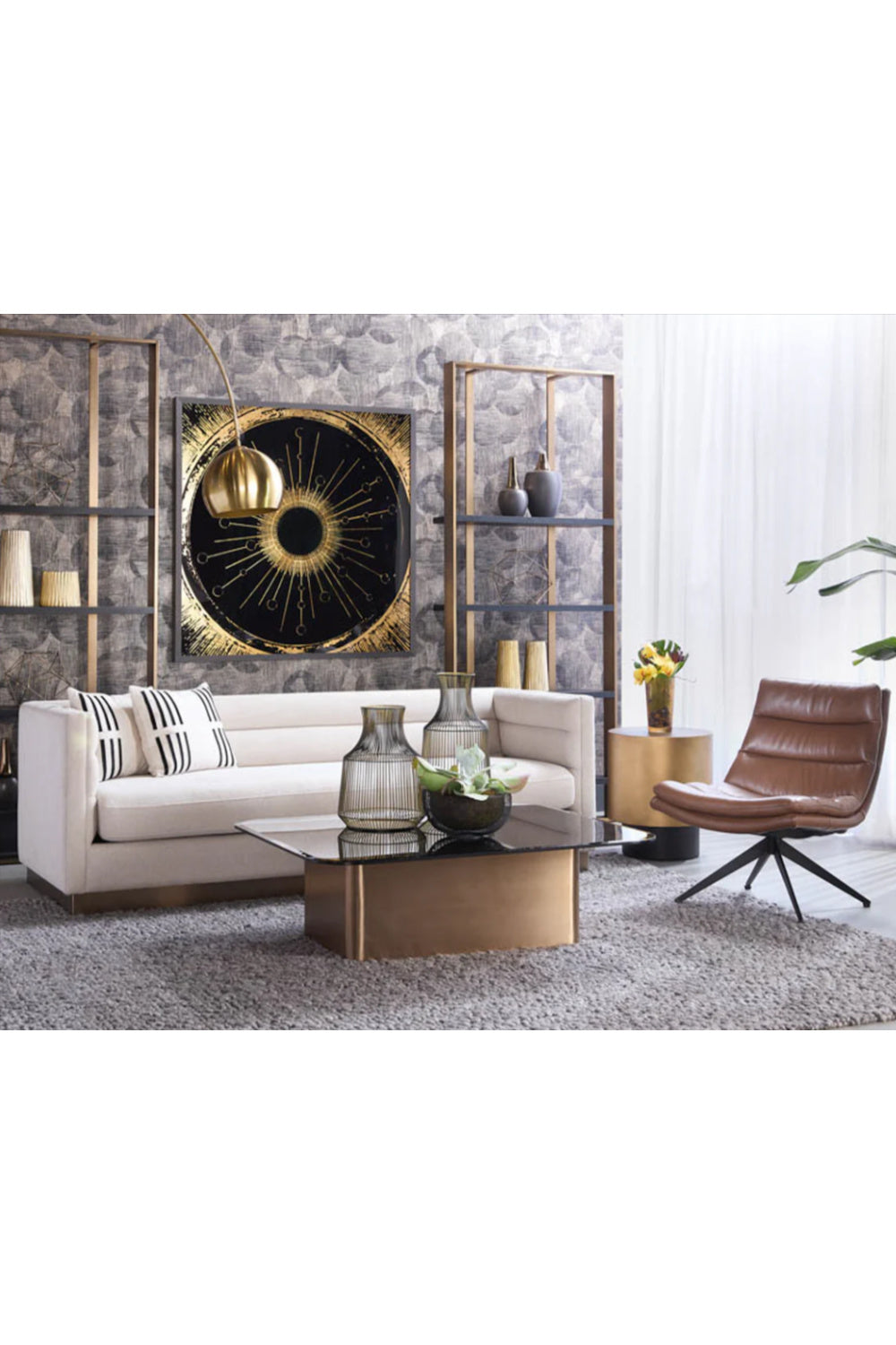 Curved Swivel Lounge Chair by Splendido Keller Accent Chair, alternate view 9