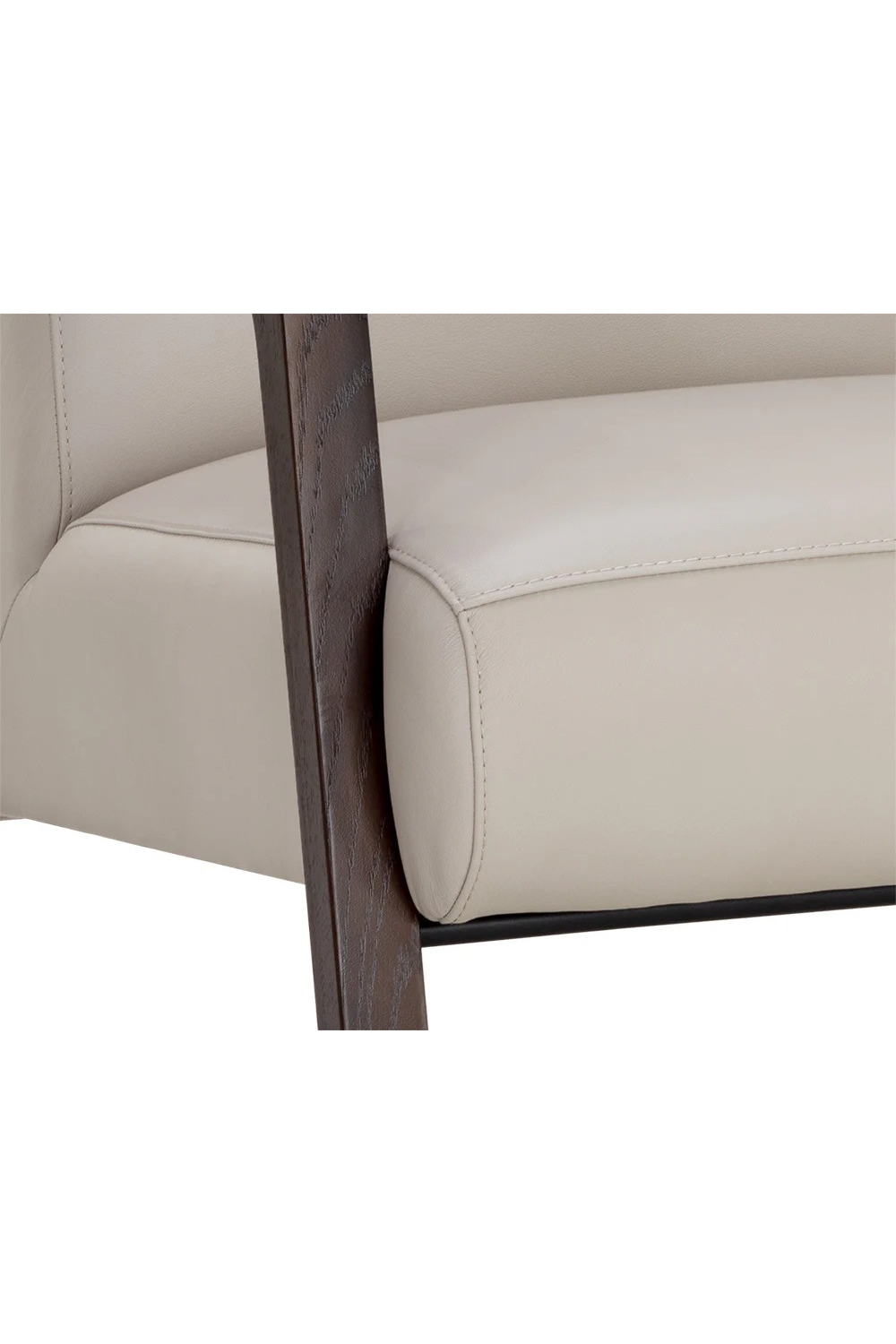 Modern European furniture - Light Gray Leather Lounge Chair - www.oroa.com