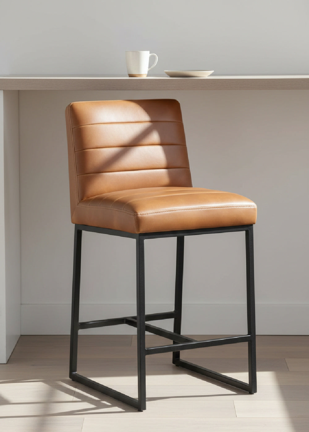 Modern Channel-Tufted Counter Stool by Splendido Spyros, alternate view 2