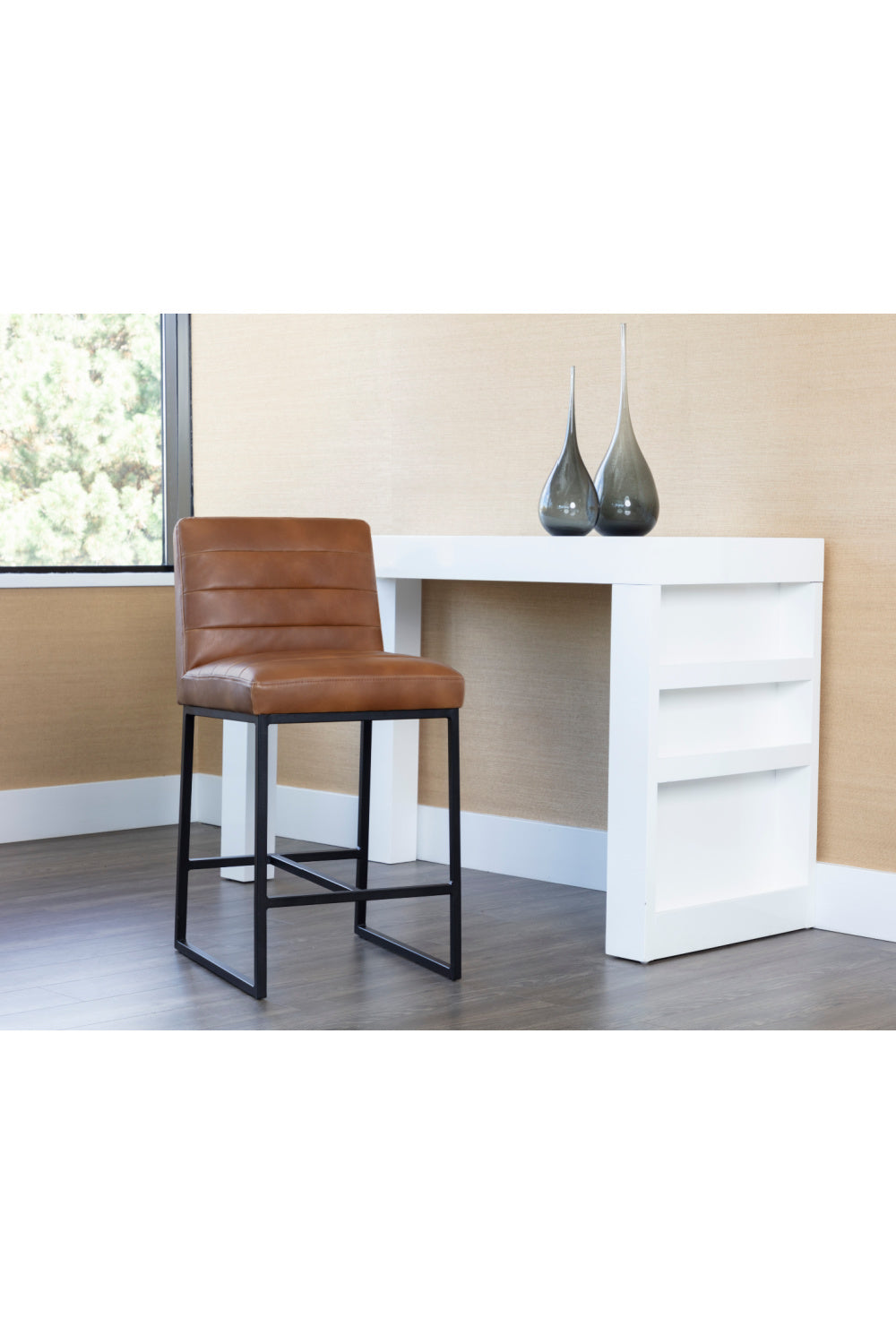 Modern Channel-Tufted Counter Stool by Splendido Spyros, alternate view 9