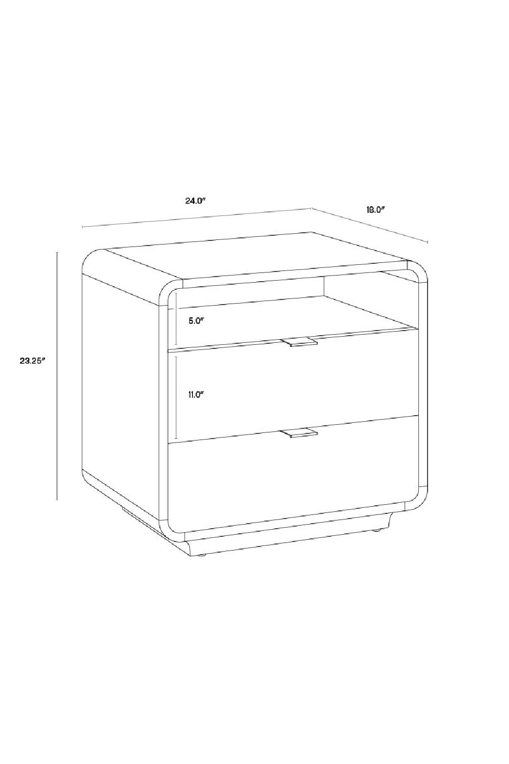Cream Acacia 2-Drawer Nightstand by Splendido Kayden, alternate view 14