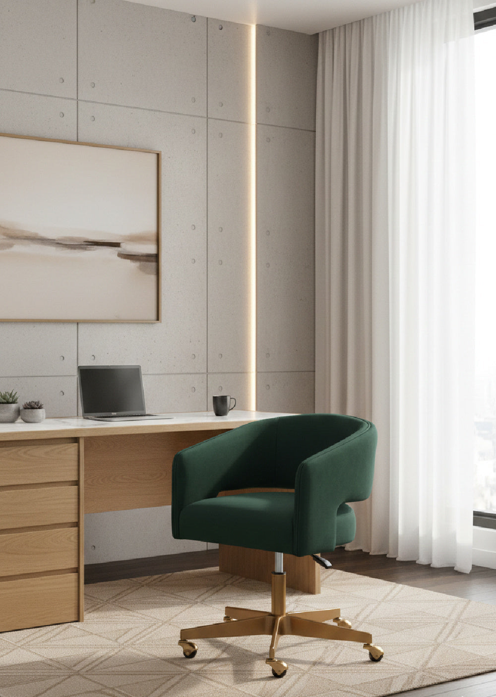 Cutout Back Office Chair by Splendido Claren Accent Chair, alternate view 2