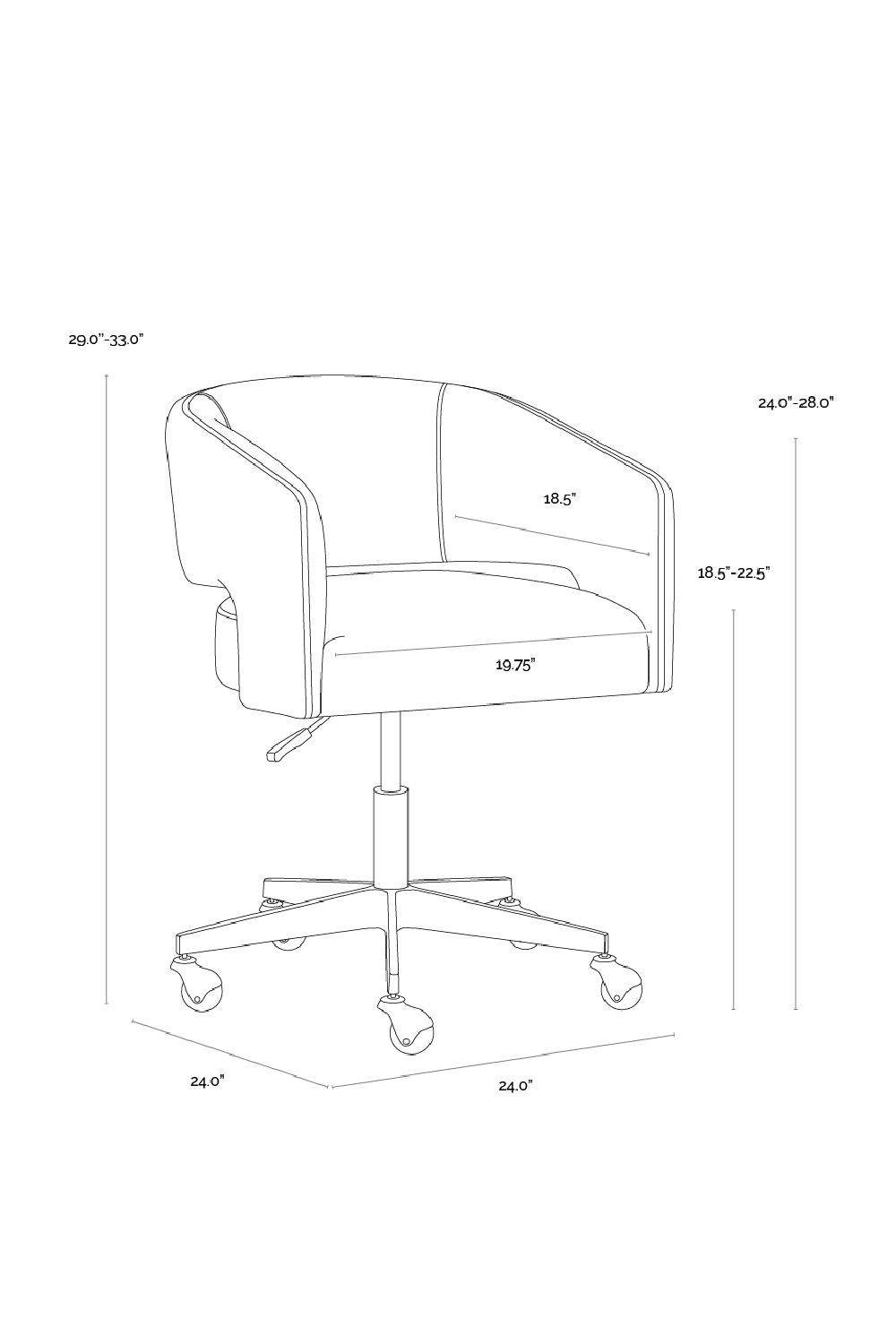 Cutout Back Office Chair by Splendido Claren Accent Chair, alternate view 9