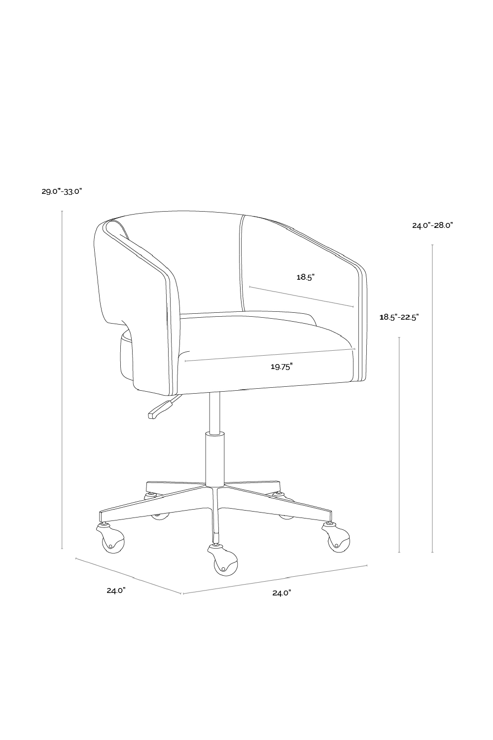 Cutout Back Office Chair by Splendido Claren Accent Chair, alternate view 22
