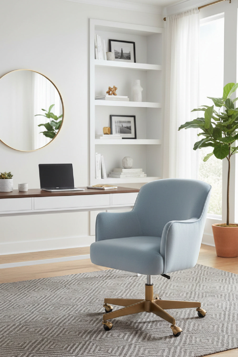 Boucle Swivel Office Chair by Splendido Karina, alternate view 16