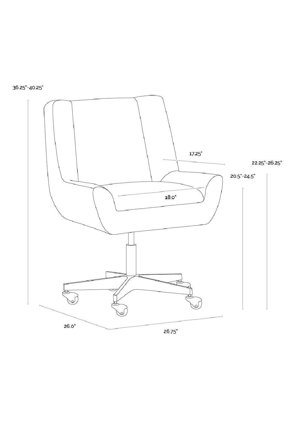 White Upholstered Office Chair by Splendido Mirian, alternate view 9