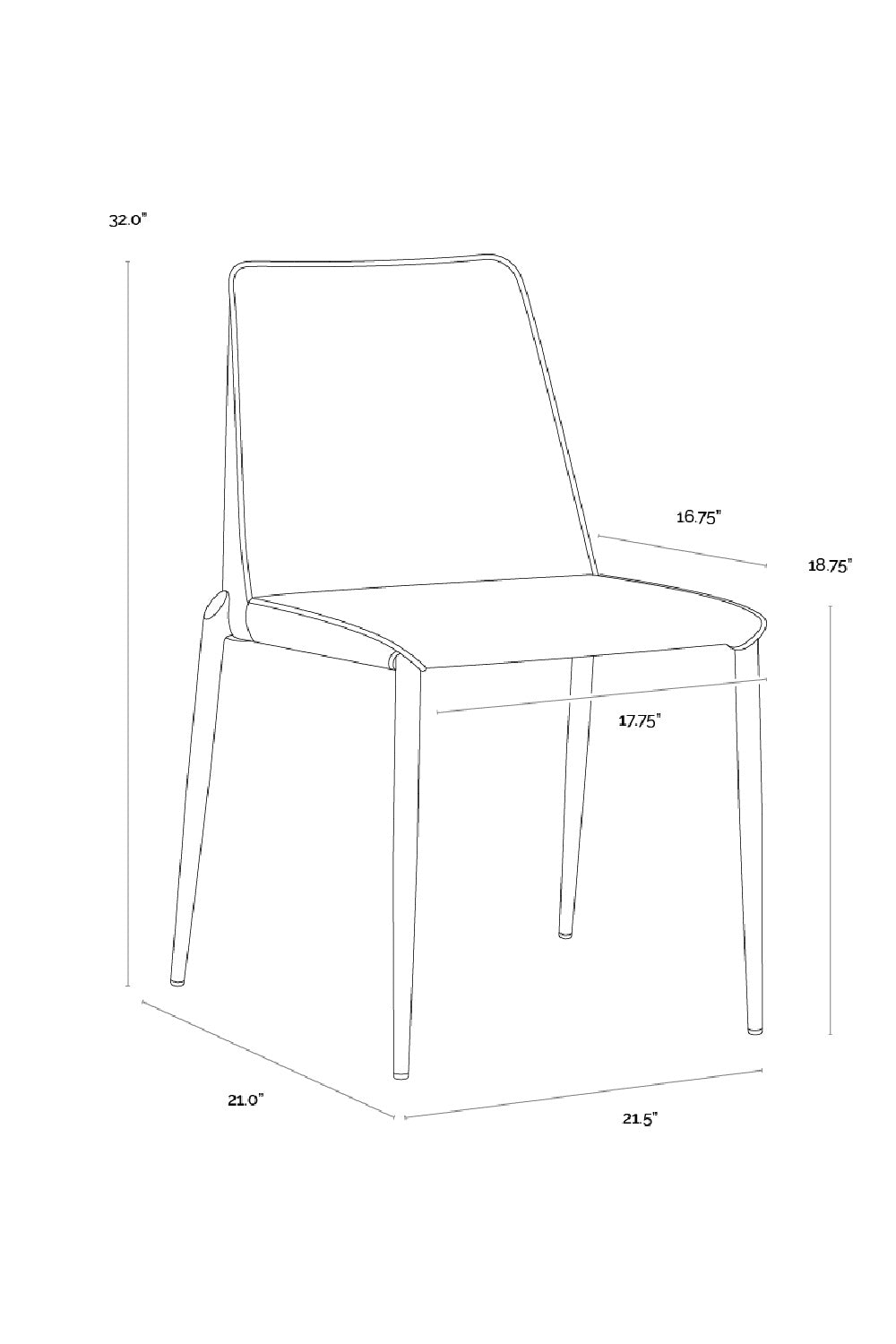 Leather Look Stackable Dining Chair by Splendido Renee, alternate view 11