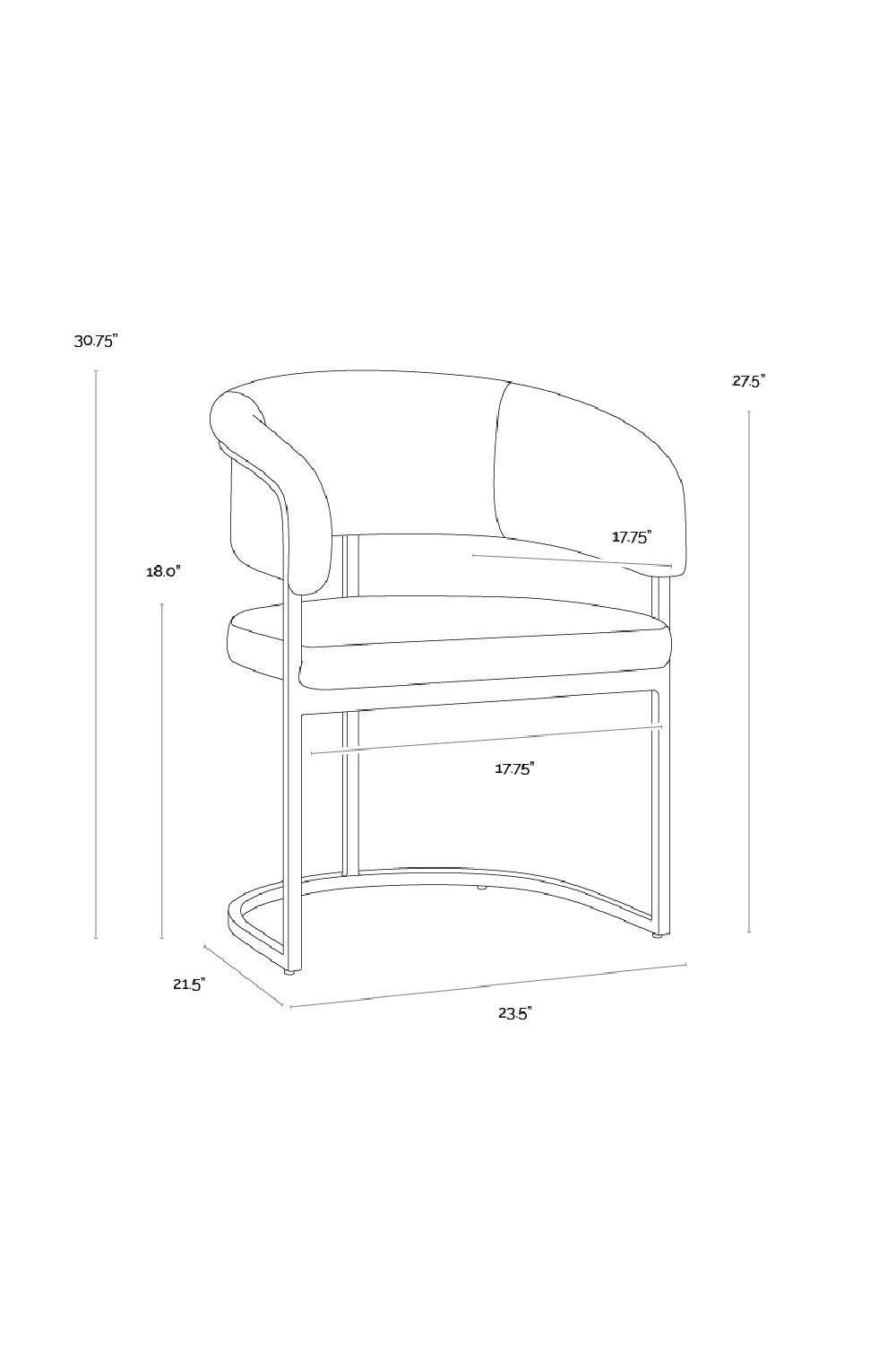 Cantilevered Frame Dining Armchair by Splendido Marris Dining Chair, alternate view 9