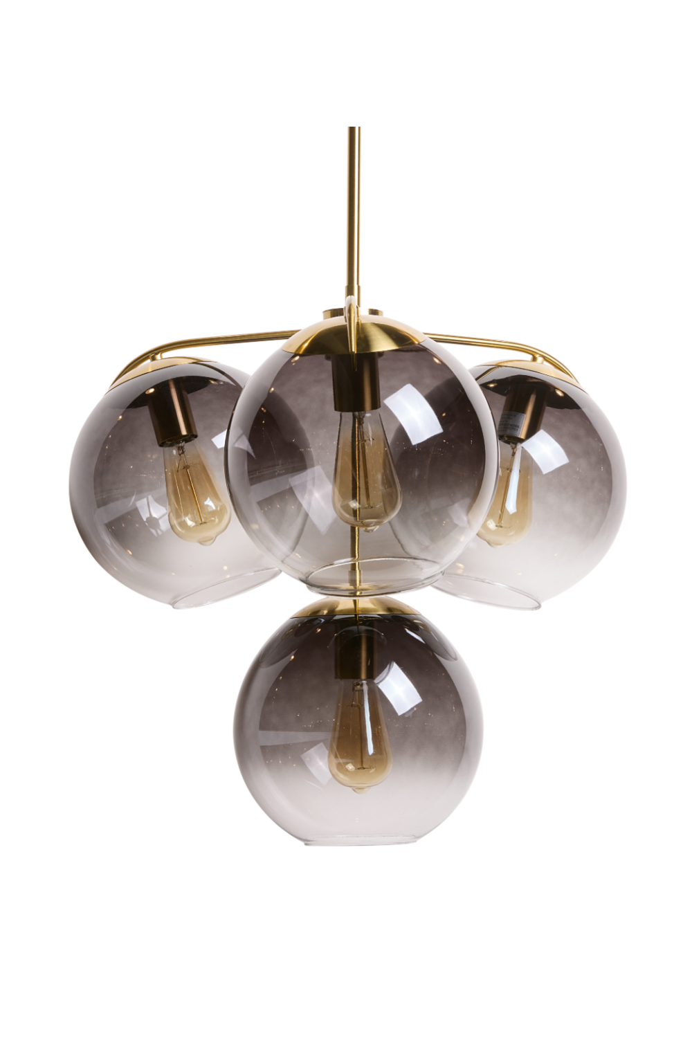 4 Gray Glass Shades Chandelier by Splendido Kamara, alternate view 3