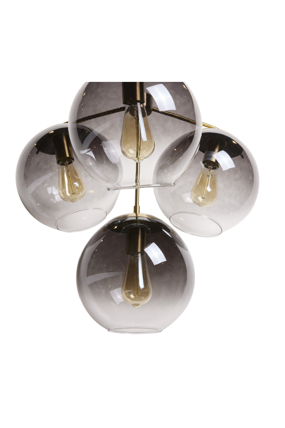 4 Gray Glass Shades Chandelier by Splendido Kamara, alternate view 9