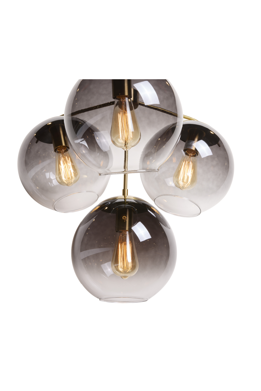 4 Gray Glass Shades Chandelier by Splendido Kamara, alternate view 7