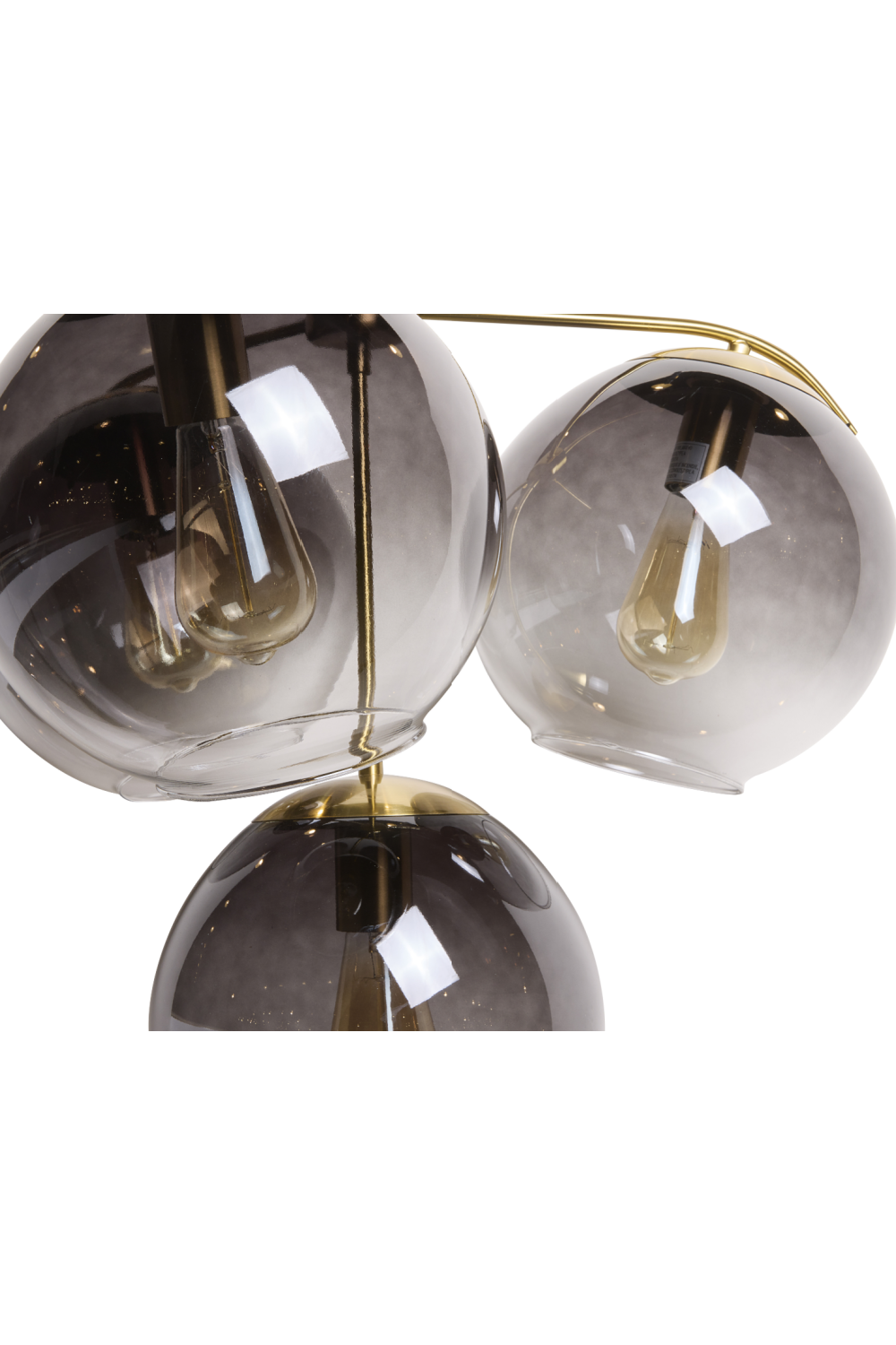 4 Gray Glass Shades Chandelier by Splendido Kamara, alternate view 6
