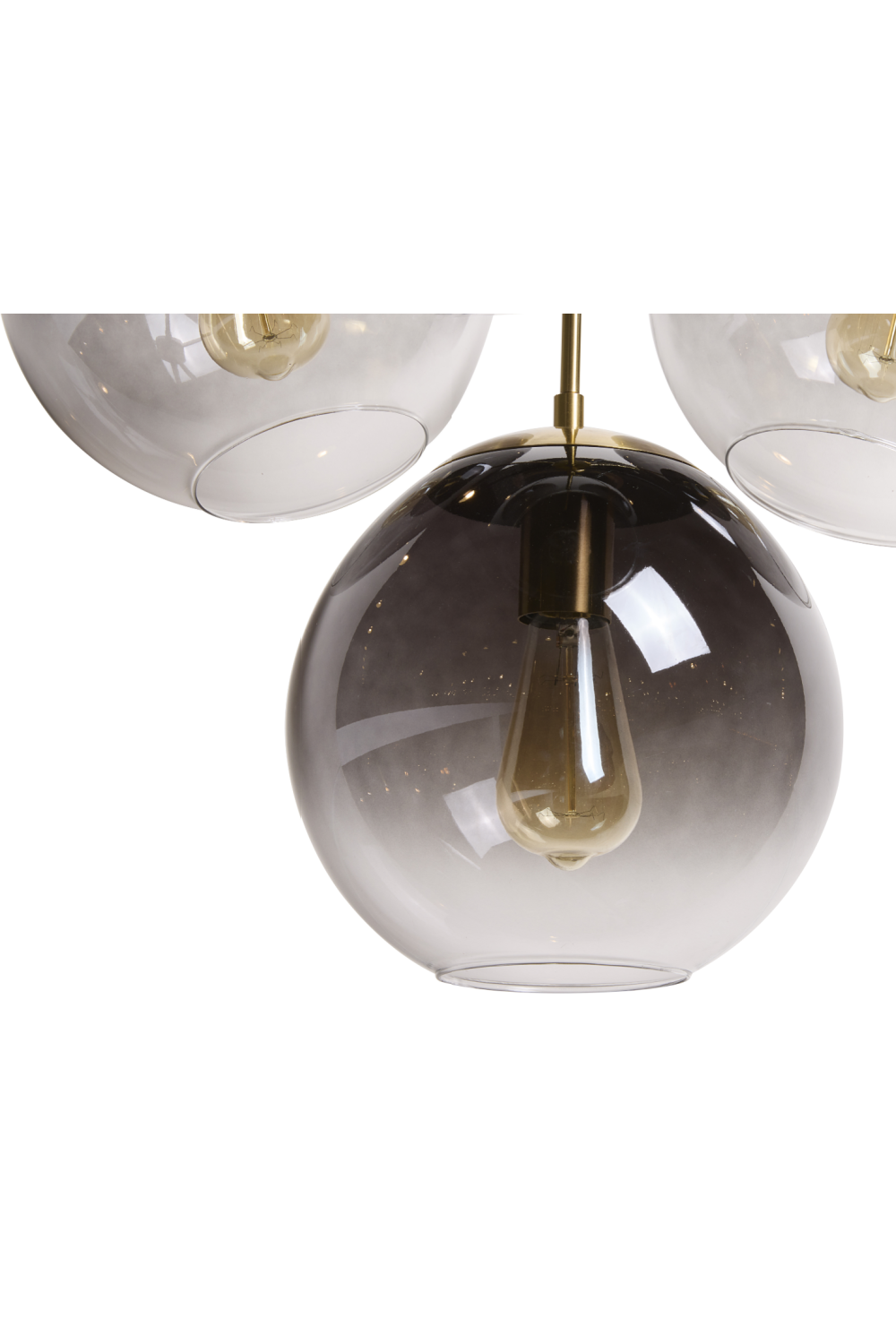 4 Gray Glass Shades Chandelier by Splendido Kamara, alternate view 5