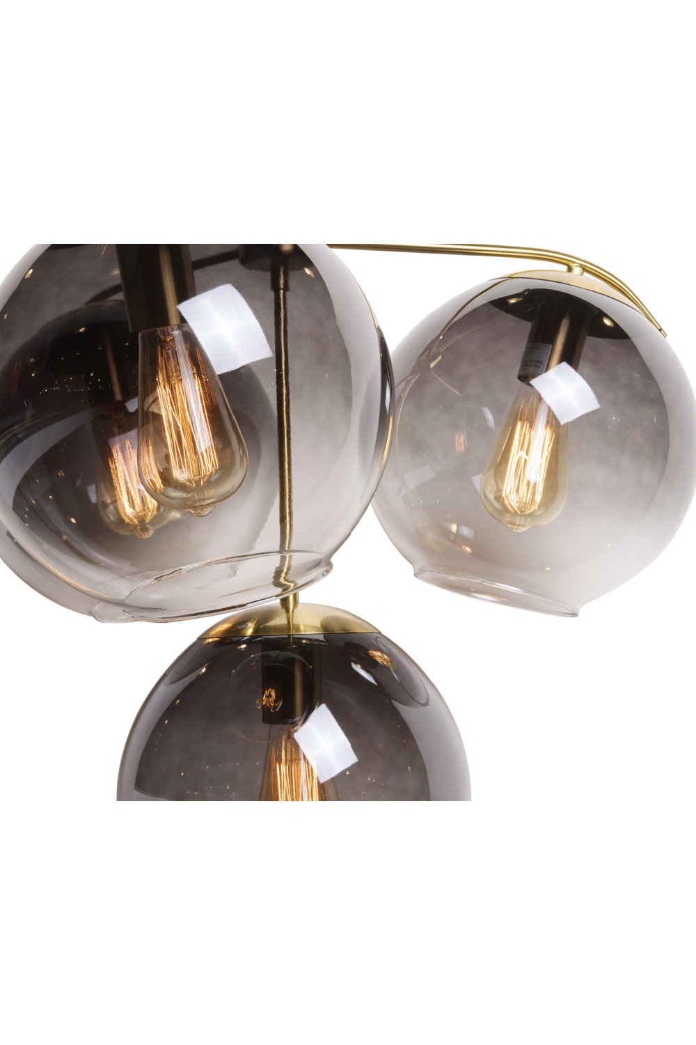 4 Gray Glass Shades Chandelier by Splendido Kamara, alternate view 8