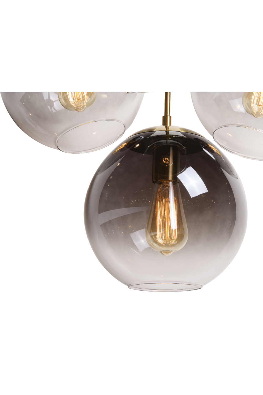 4 Gray Glass Shades Chandelier by Splendido Kamara, alternate view 4