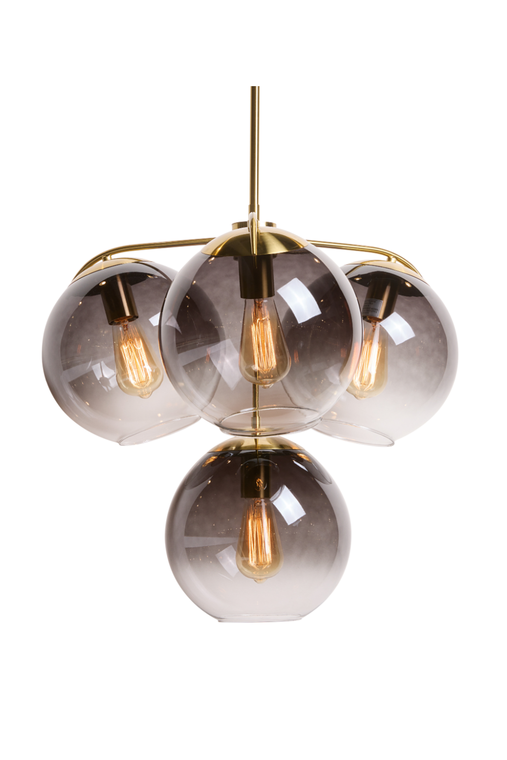 4 Gray Glass Shades Chandelier by Splendido Kamara