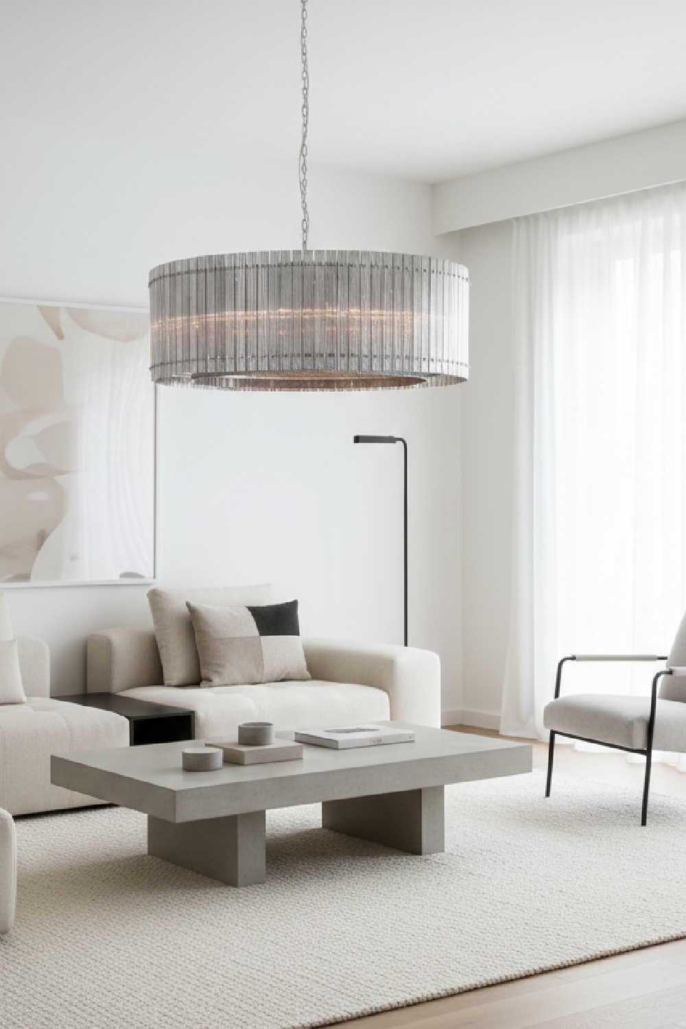 Clear Fluted Glass Chandelier L | Splendido Kore | Oroa.com