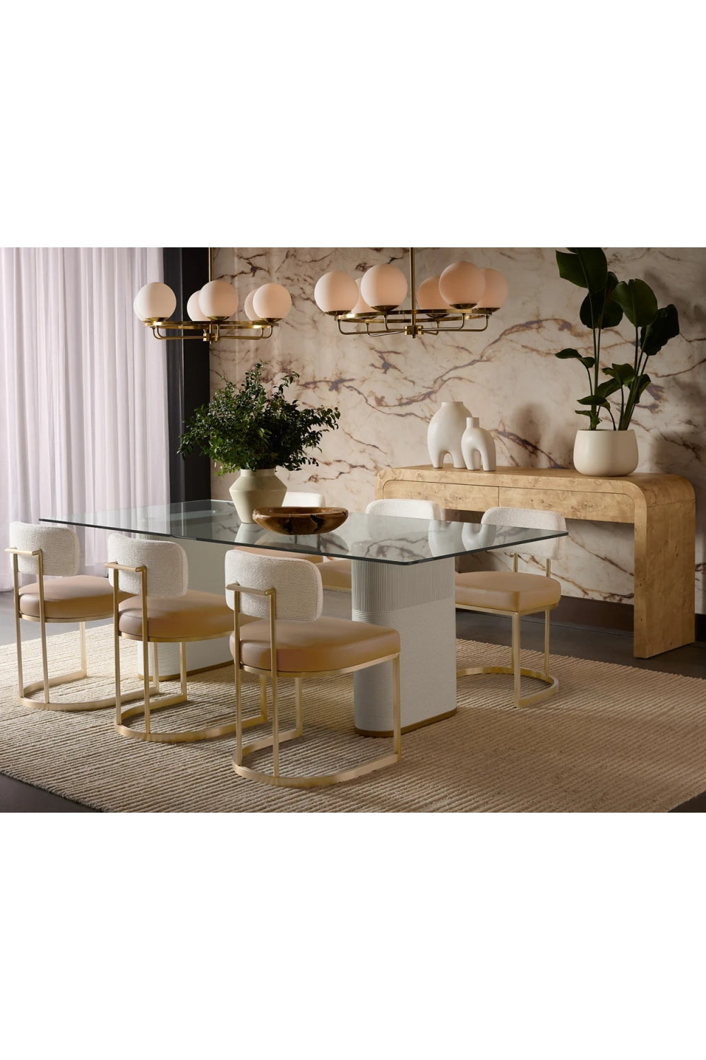 Gold Framed White Glass Chandelier by Splendido Eliora, alternate view 8